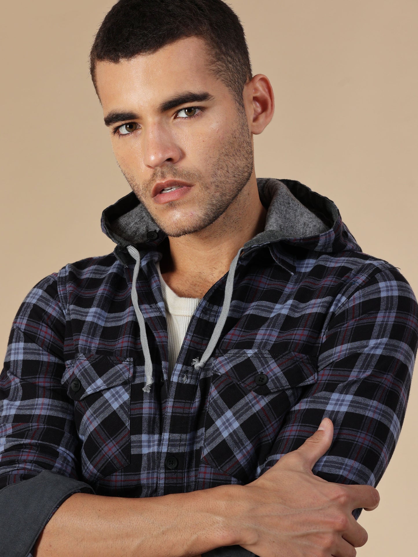 Freetown onyx check Hoodie Shirt