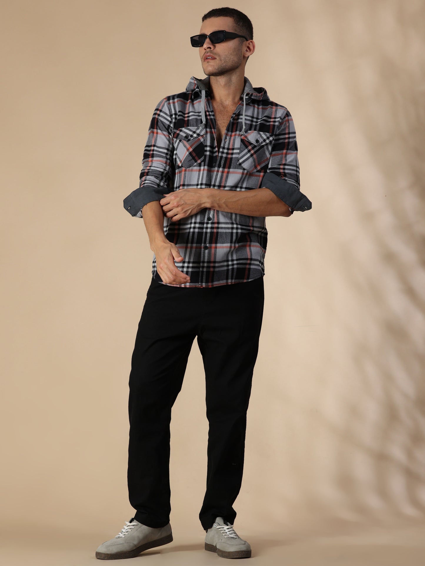 Freetown Grey Black Check Shirt