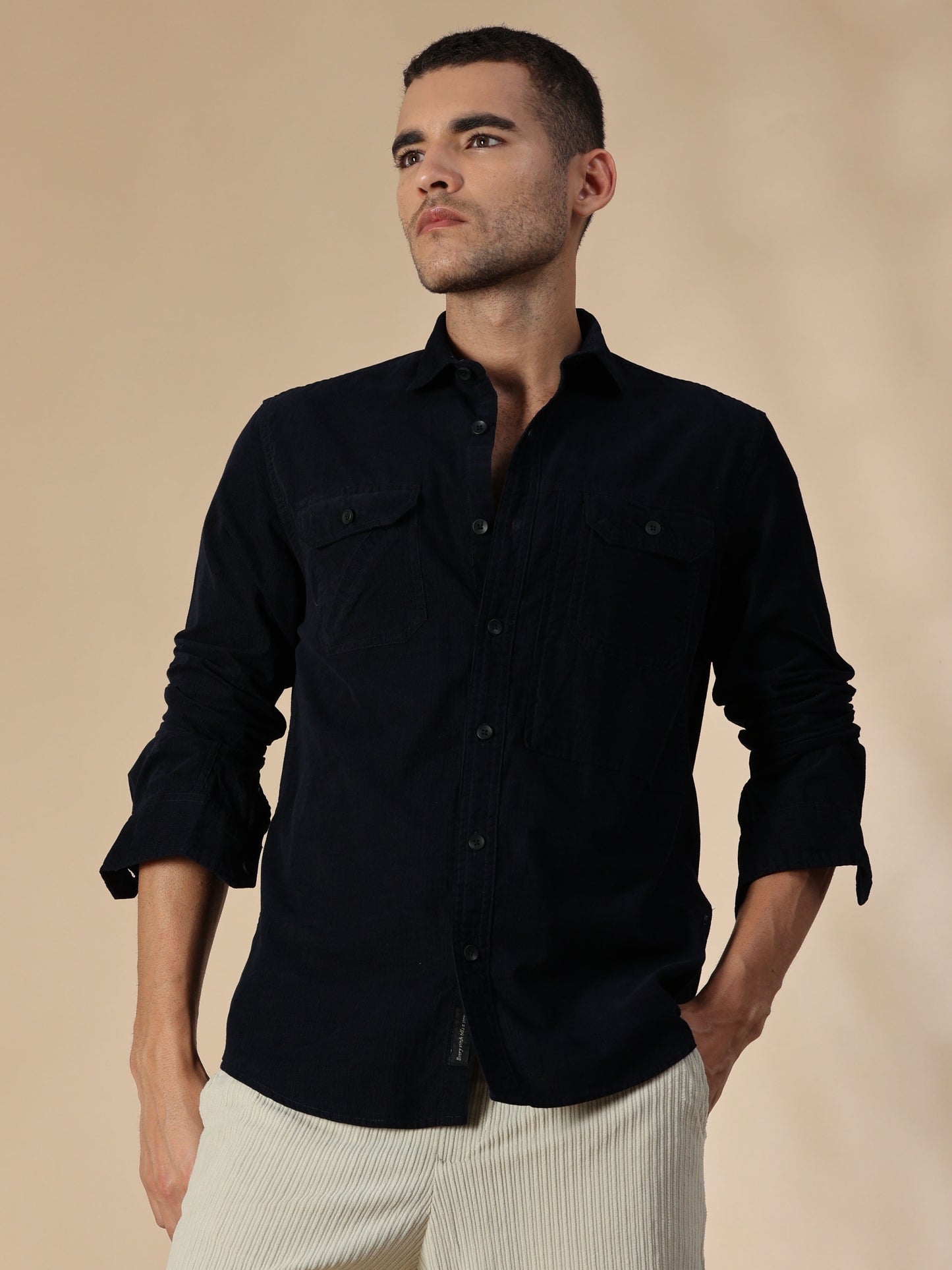 Cordoba Navy Corduroy Shirt