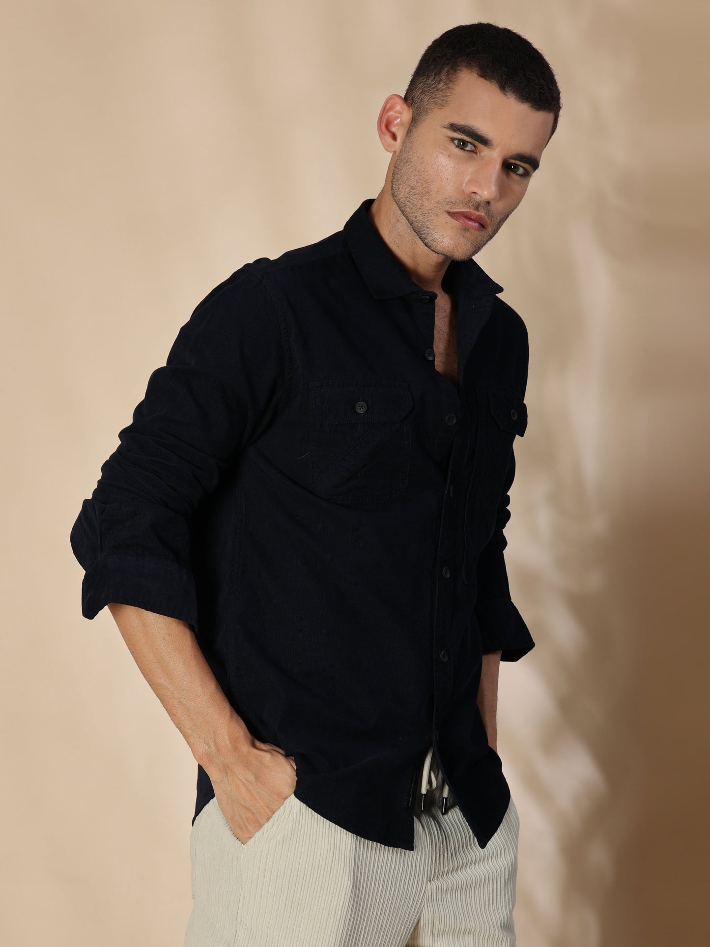 Cordoba Navy Corduroy Shirt
