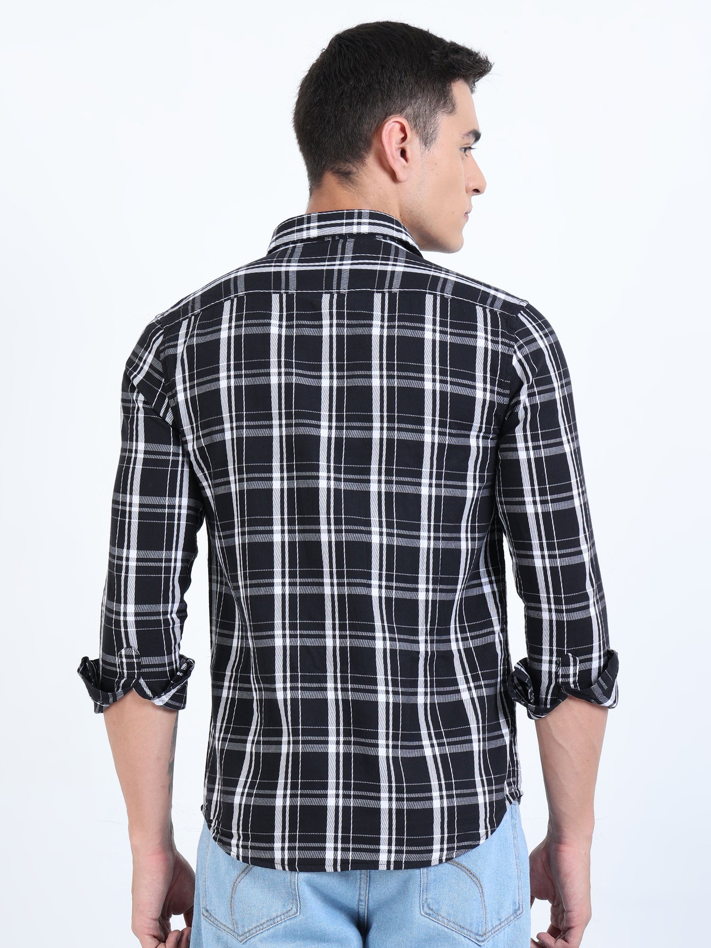 Kobe Black and White Checks Shirt