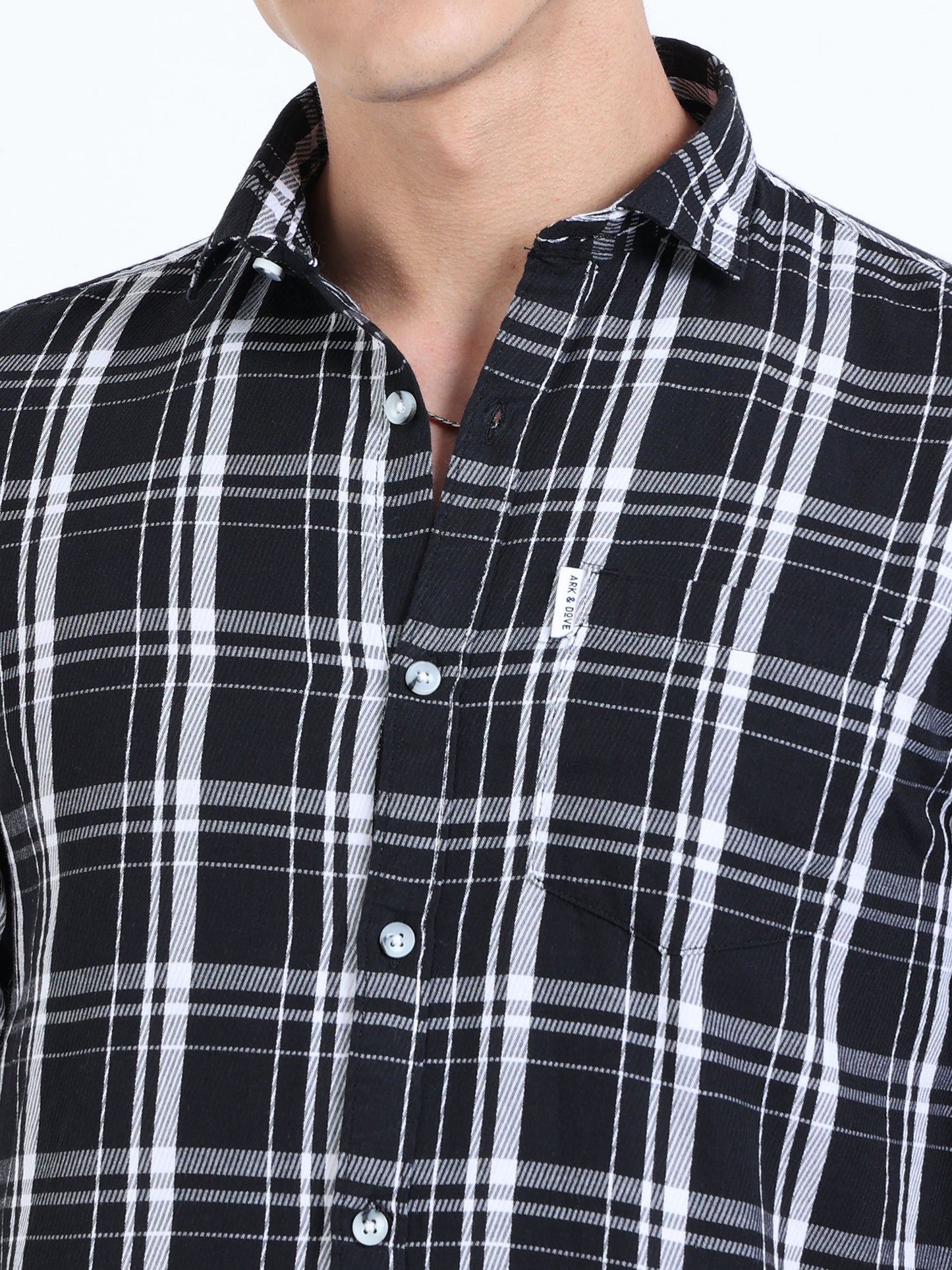 Kobe Black and White Checks Shirt