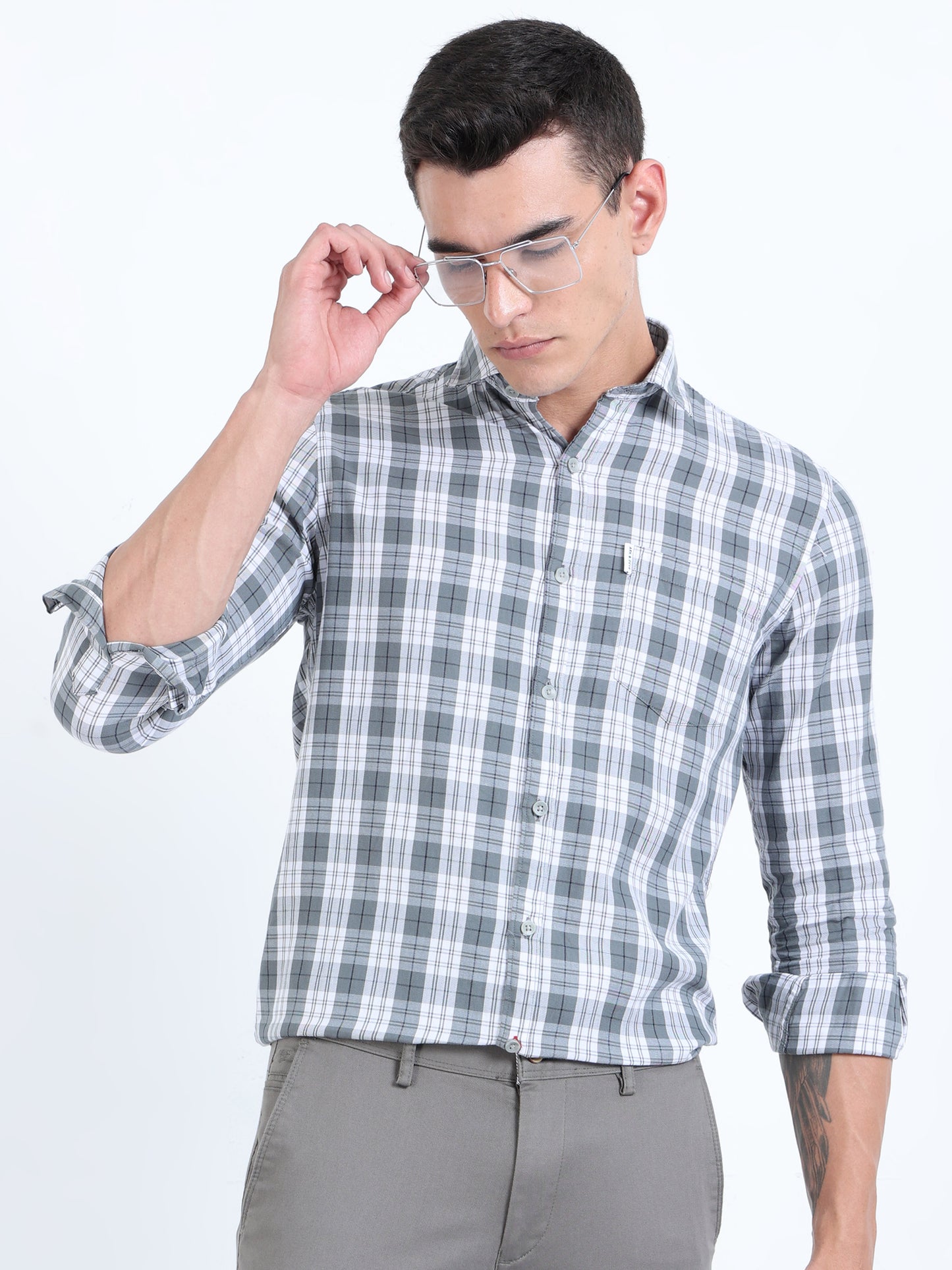 Kobe carbon Grey Check Shirt