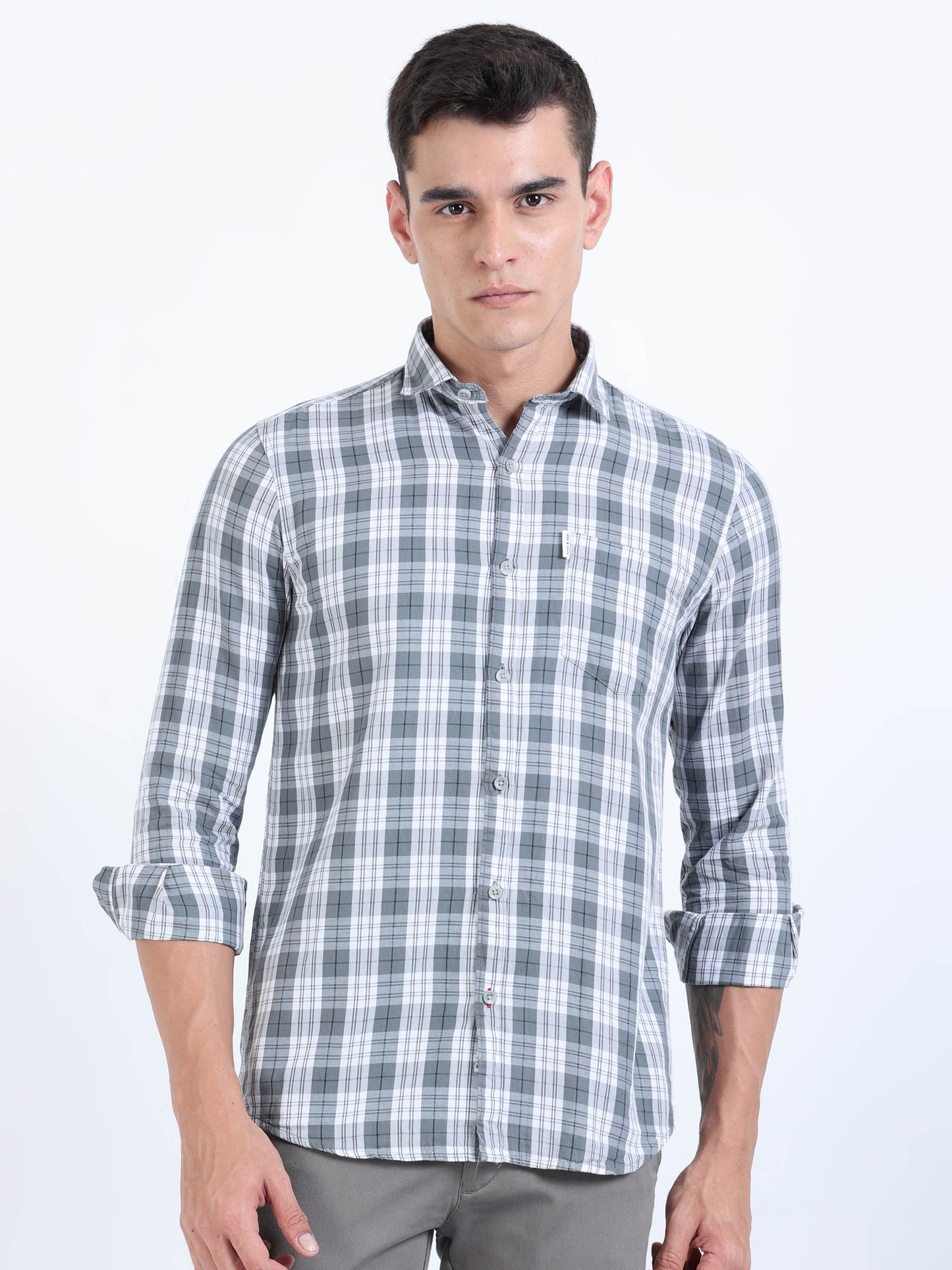 Kobe carbon Grey Check Shirt
