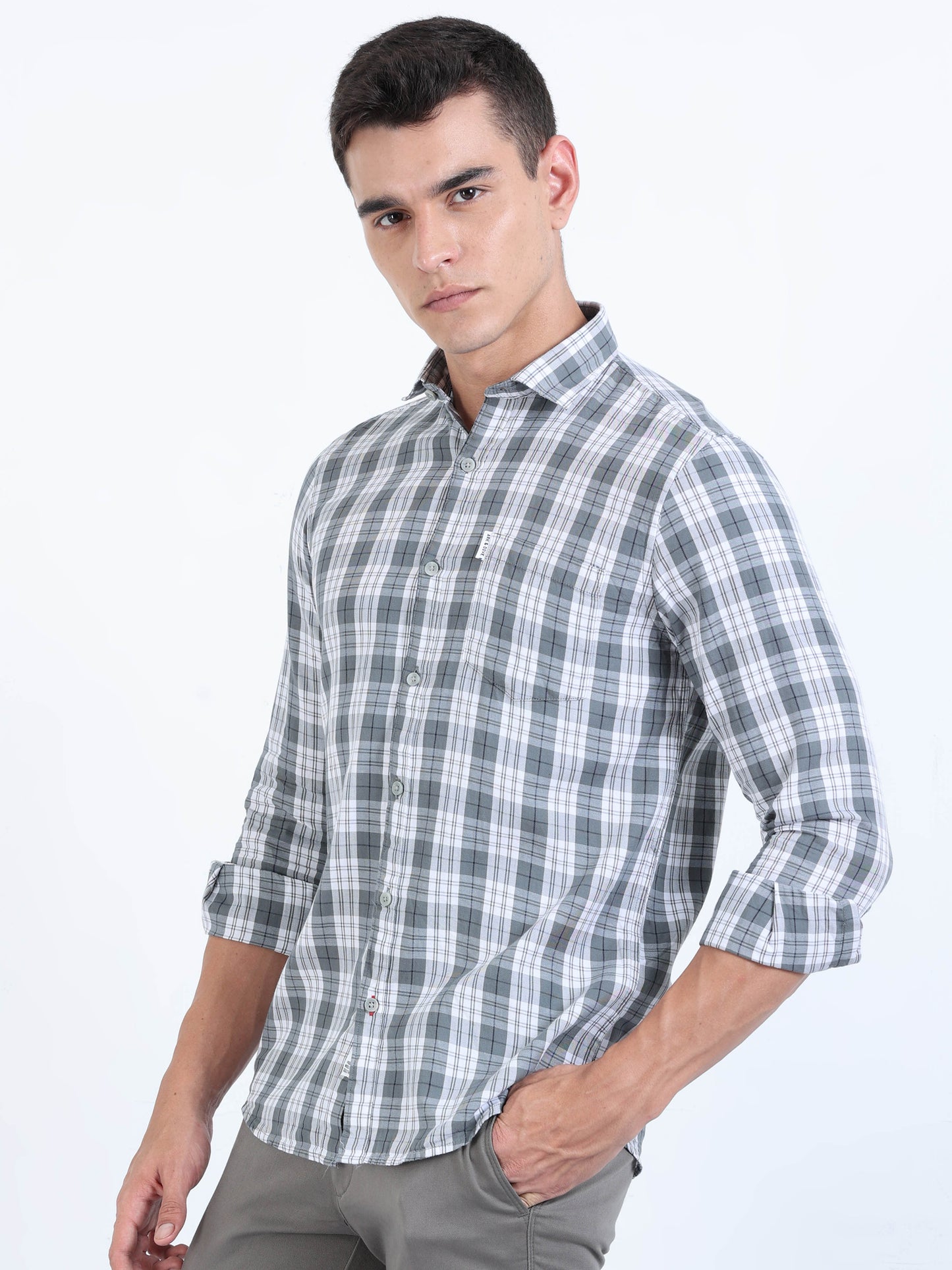 Kobe carbon Grey Check Shirt