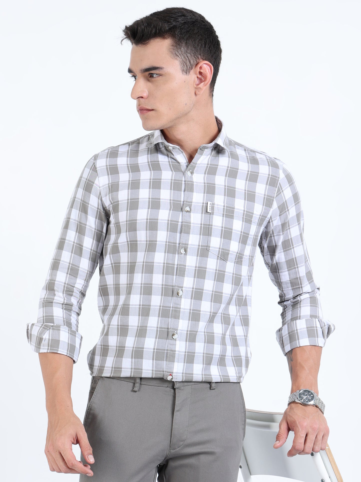 Kobe Ash Grey check shirt