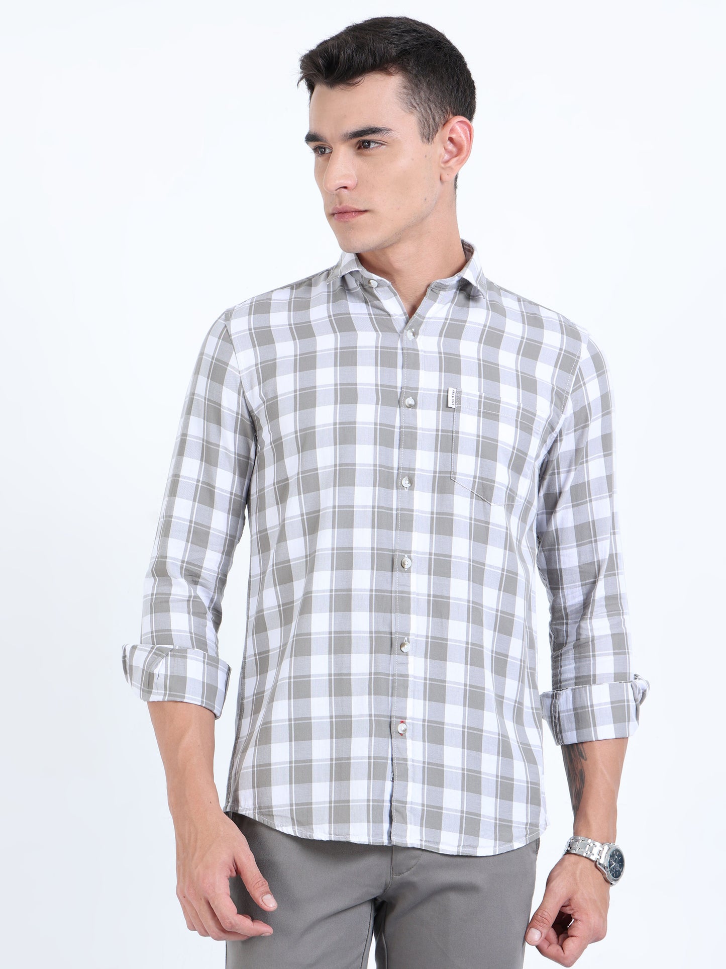 Kobe Ash Grey check shirt