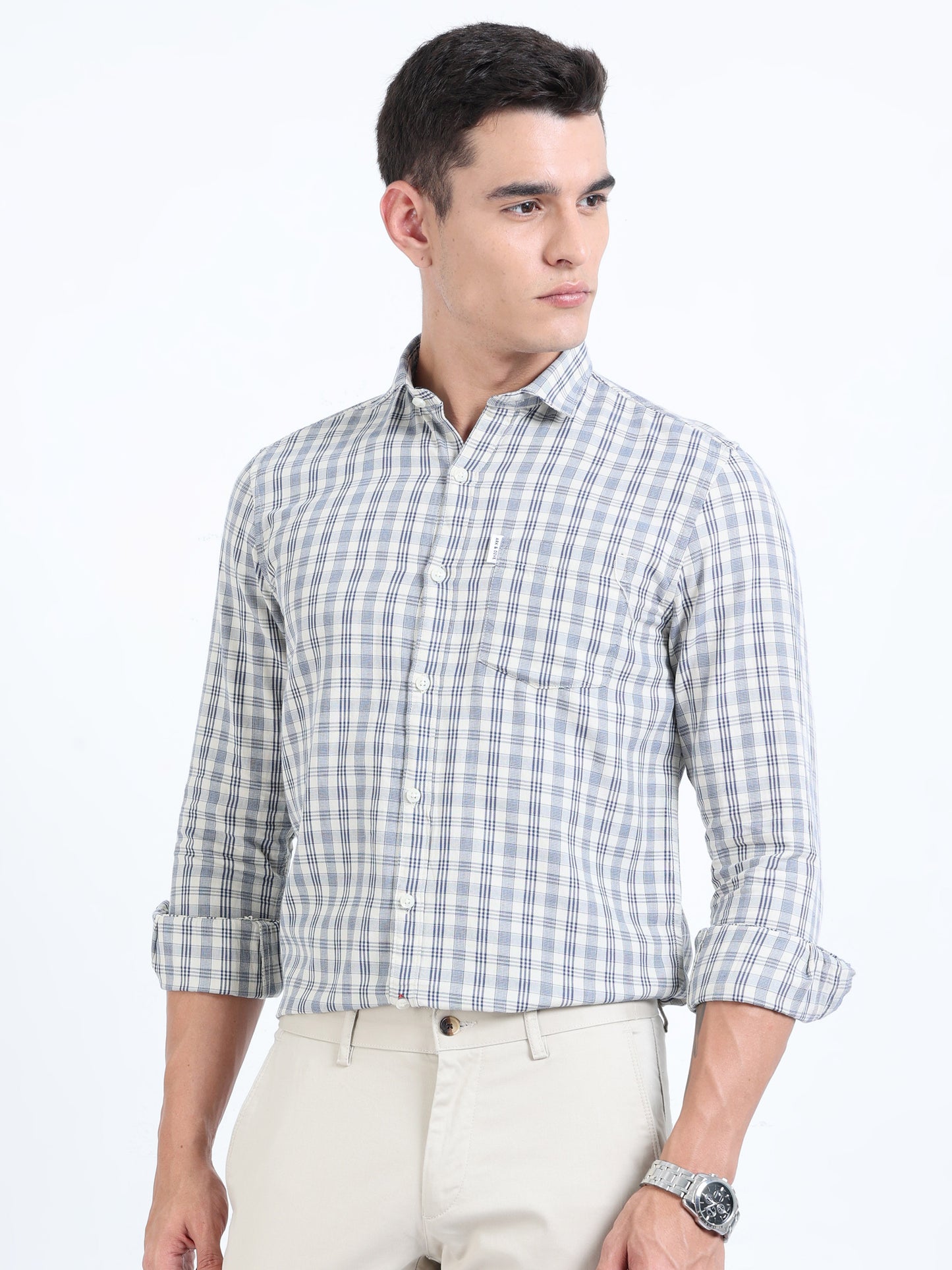Kobe White and Blue check Shirt