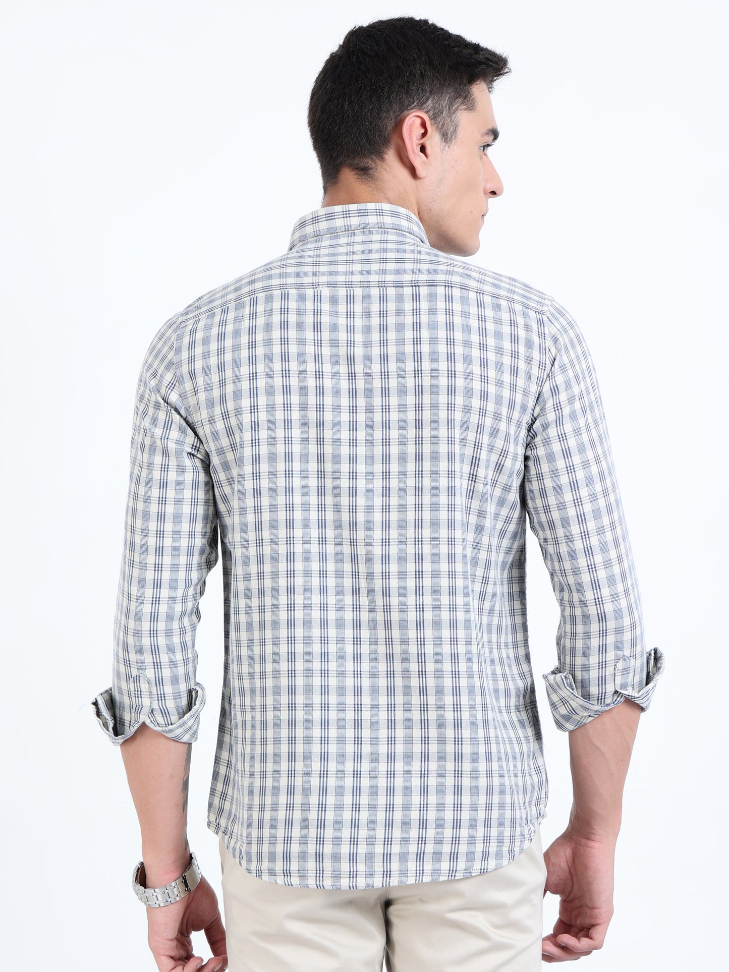 Kobe White and Blue check Shirt