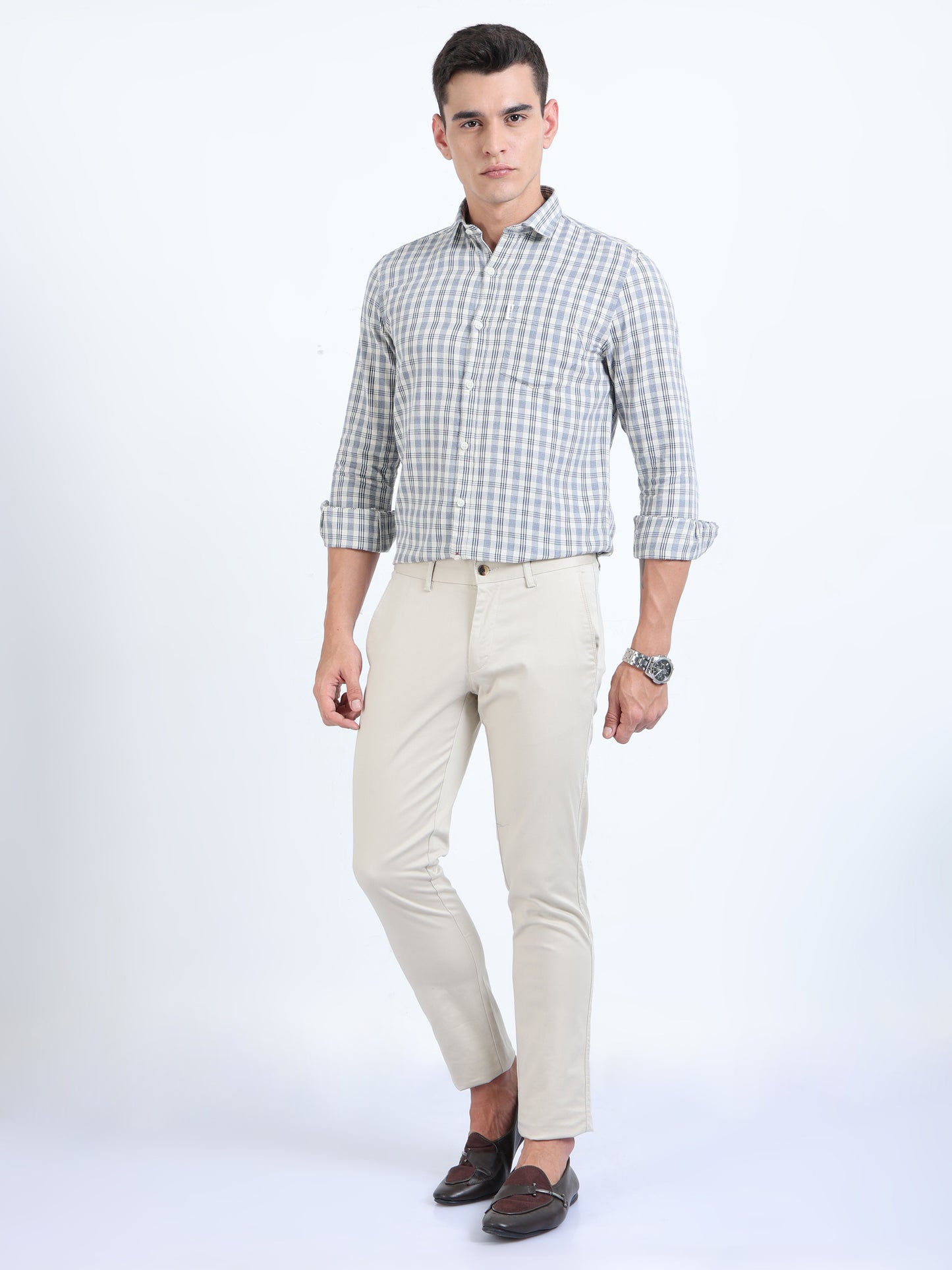 Kobe White and Blue check Shirt