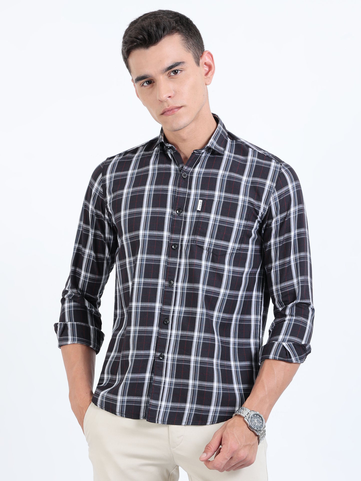Kobe Bright Grey Check Shirt