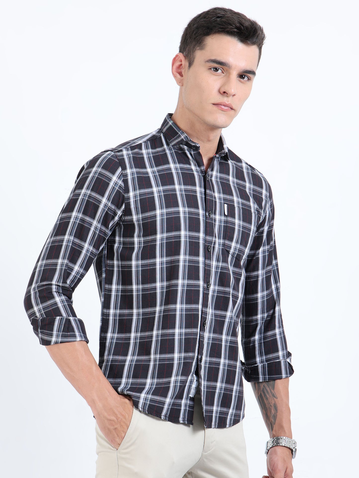 Kobe Bright Grey Check Shirt
