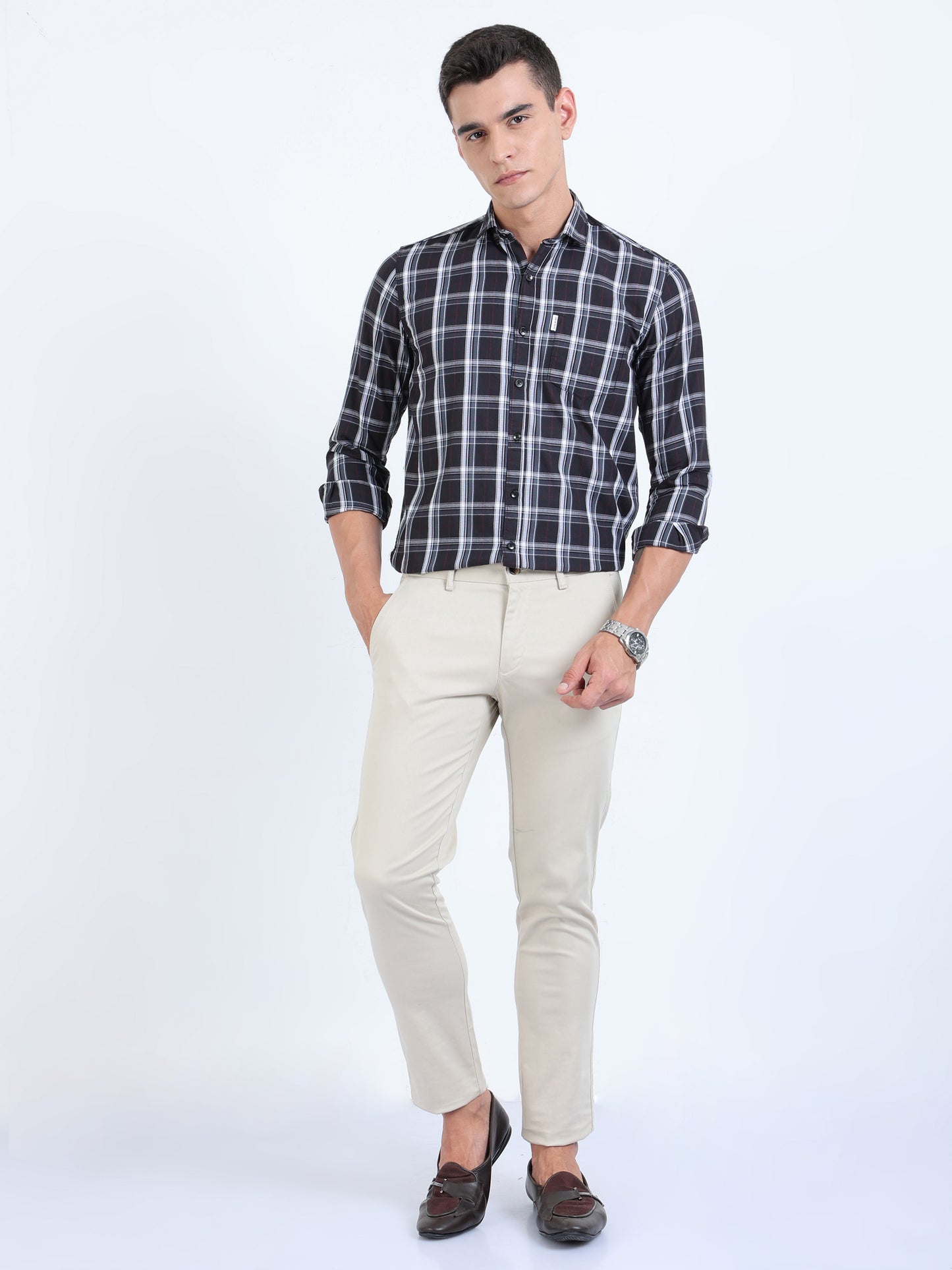Kobe Bright Grey Check Shirt