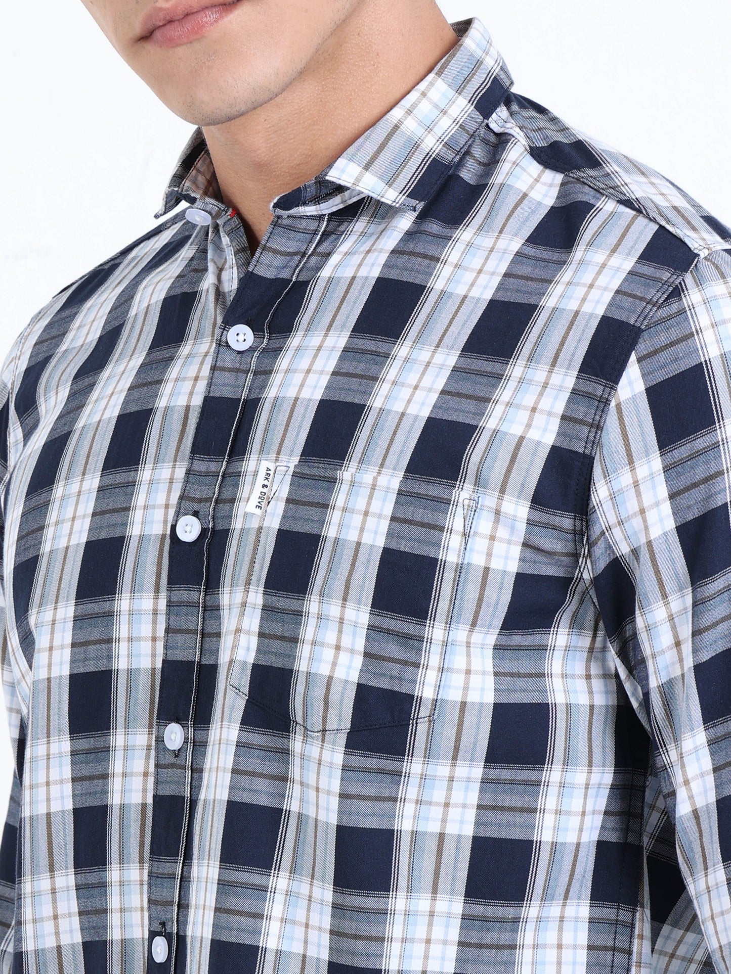 Kobe Dark Grey Blue Check Shirt
