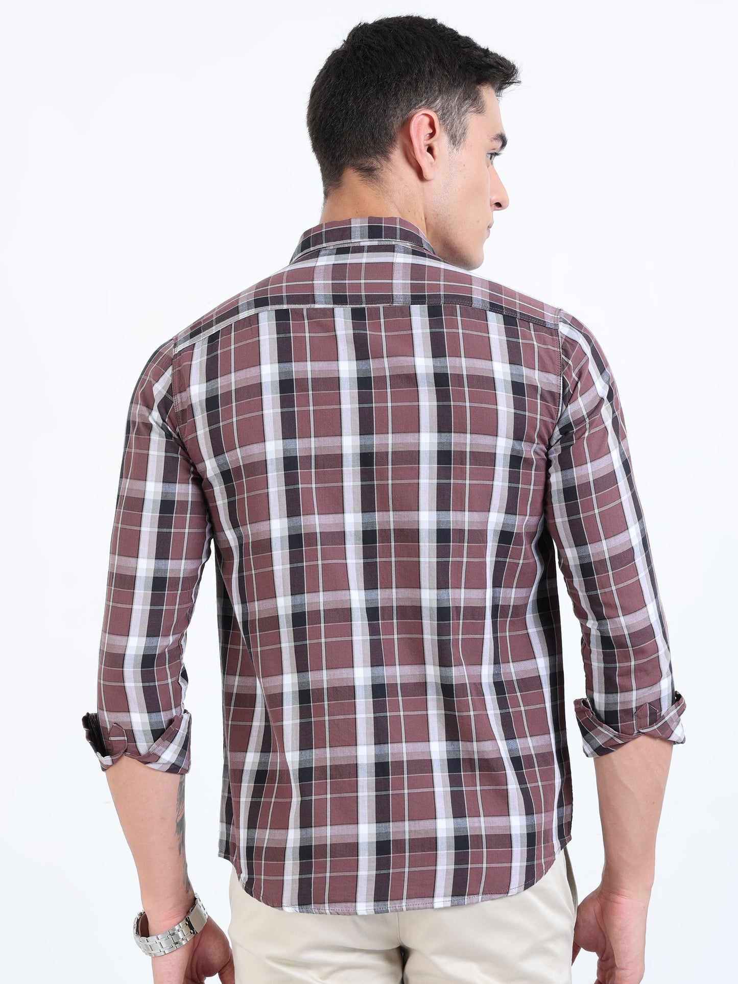 Kobe Rose Taupe Check Shirt