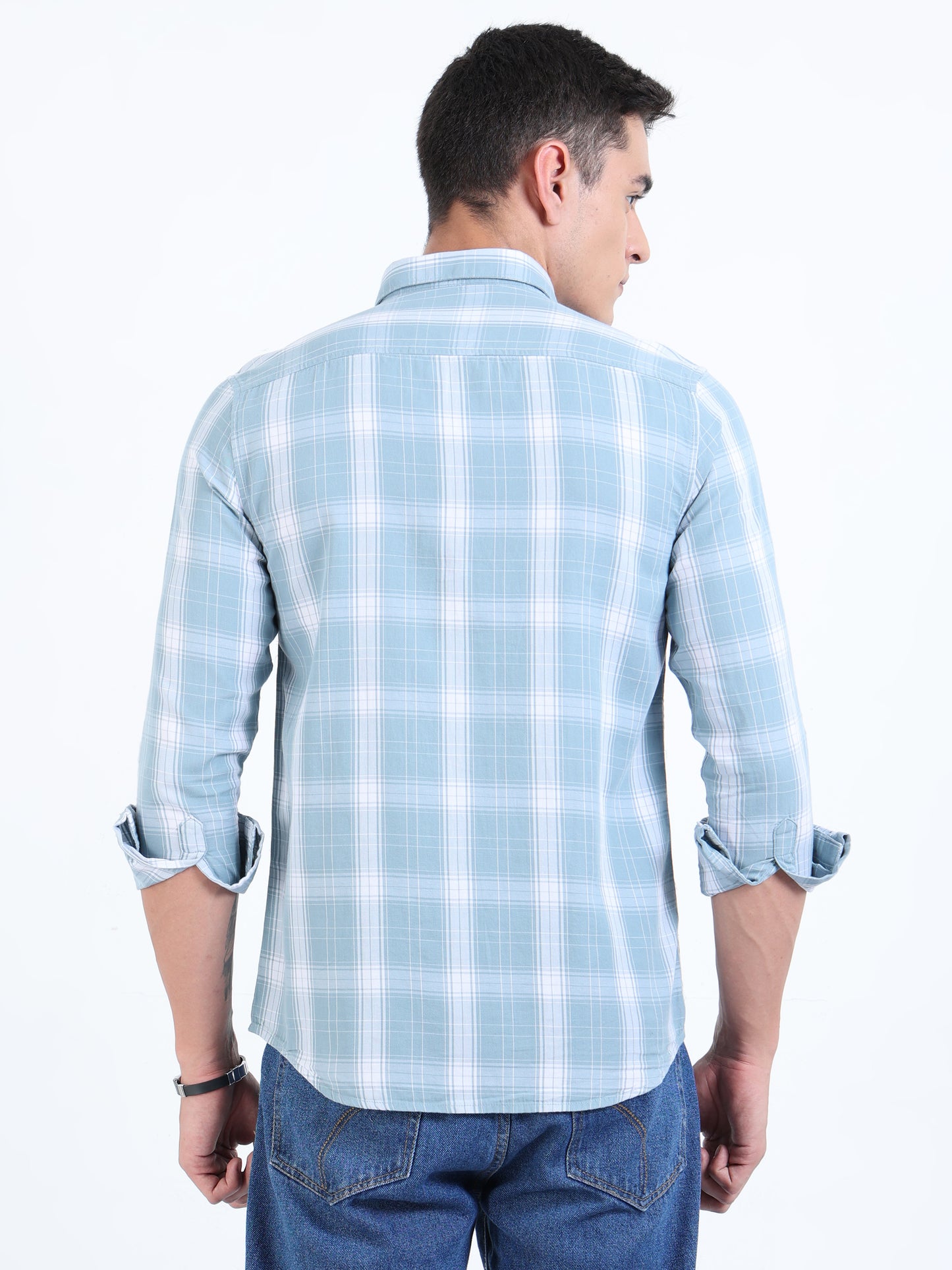 Kobe Sky Blue Checks Shirt
