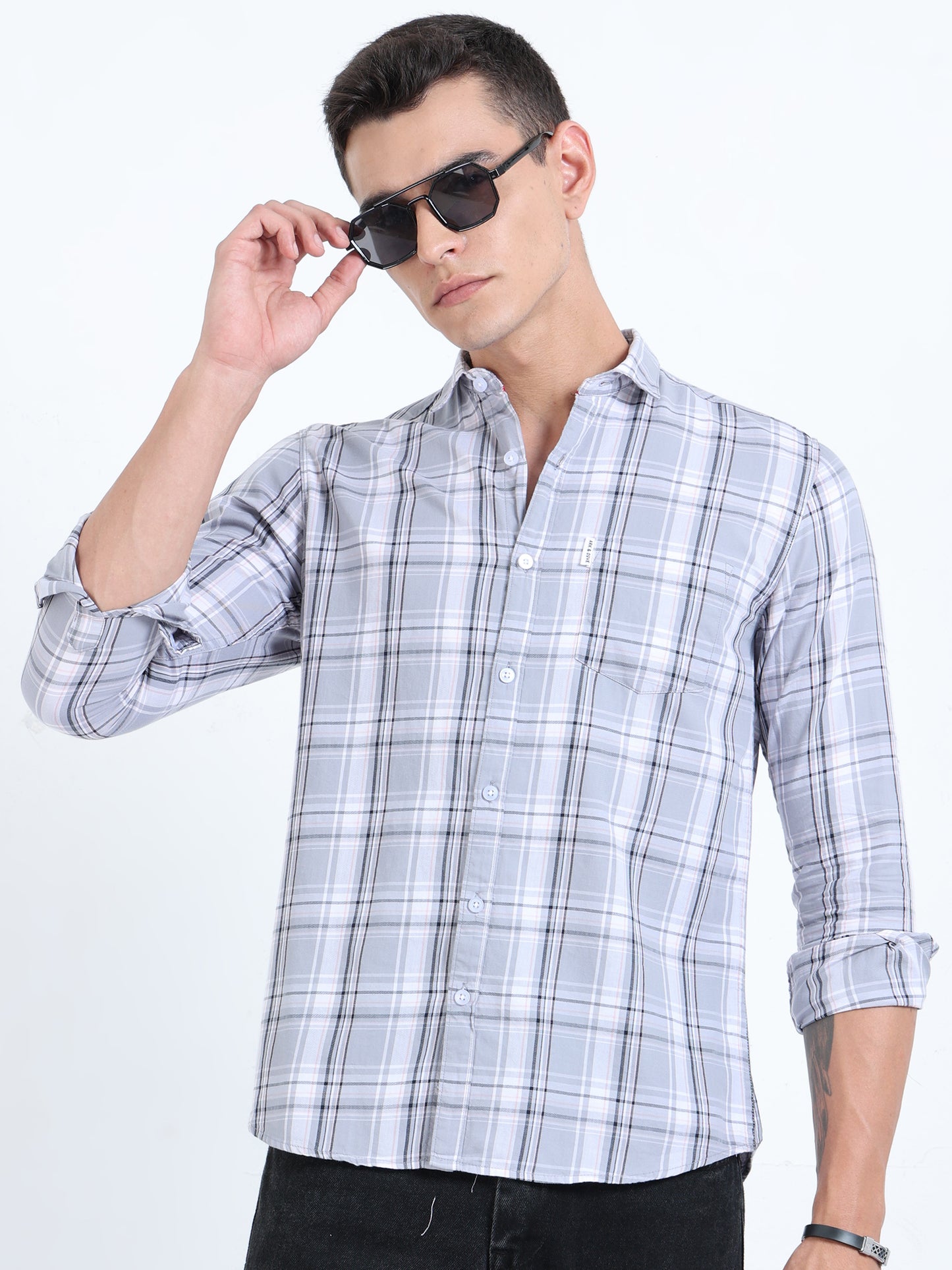 Kobe Lavender Grey Check Shirt