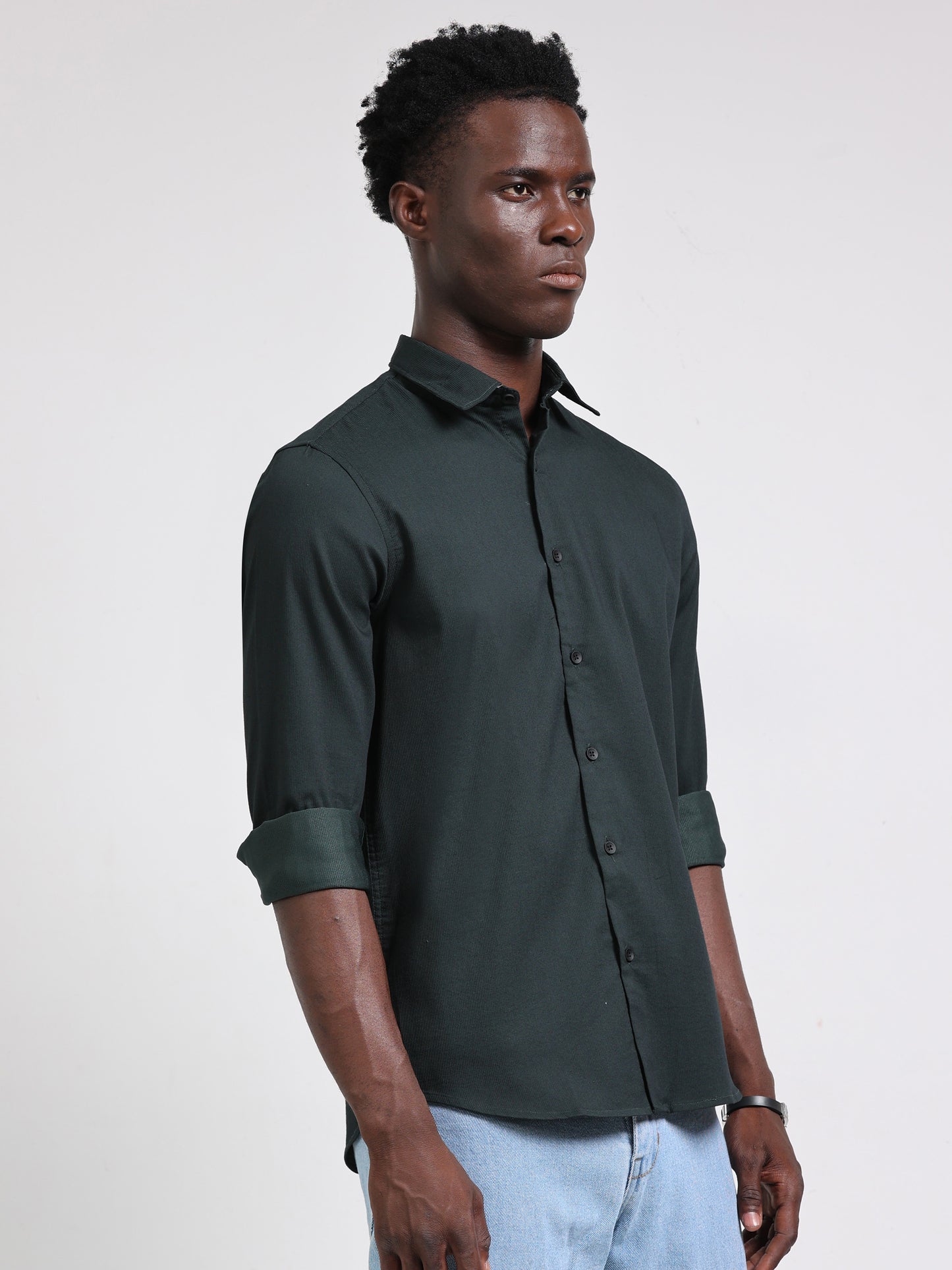 Hartford Green Solid Shirt