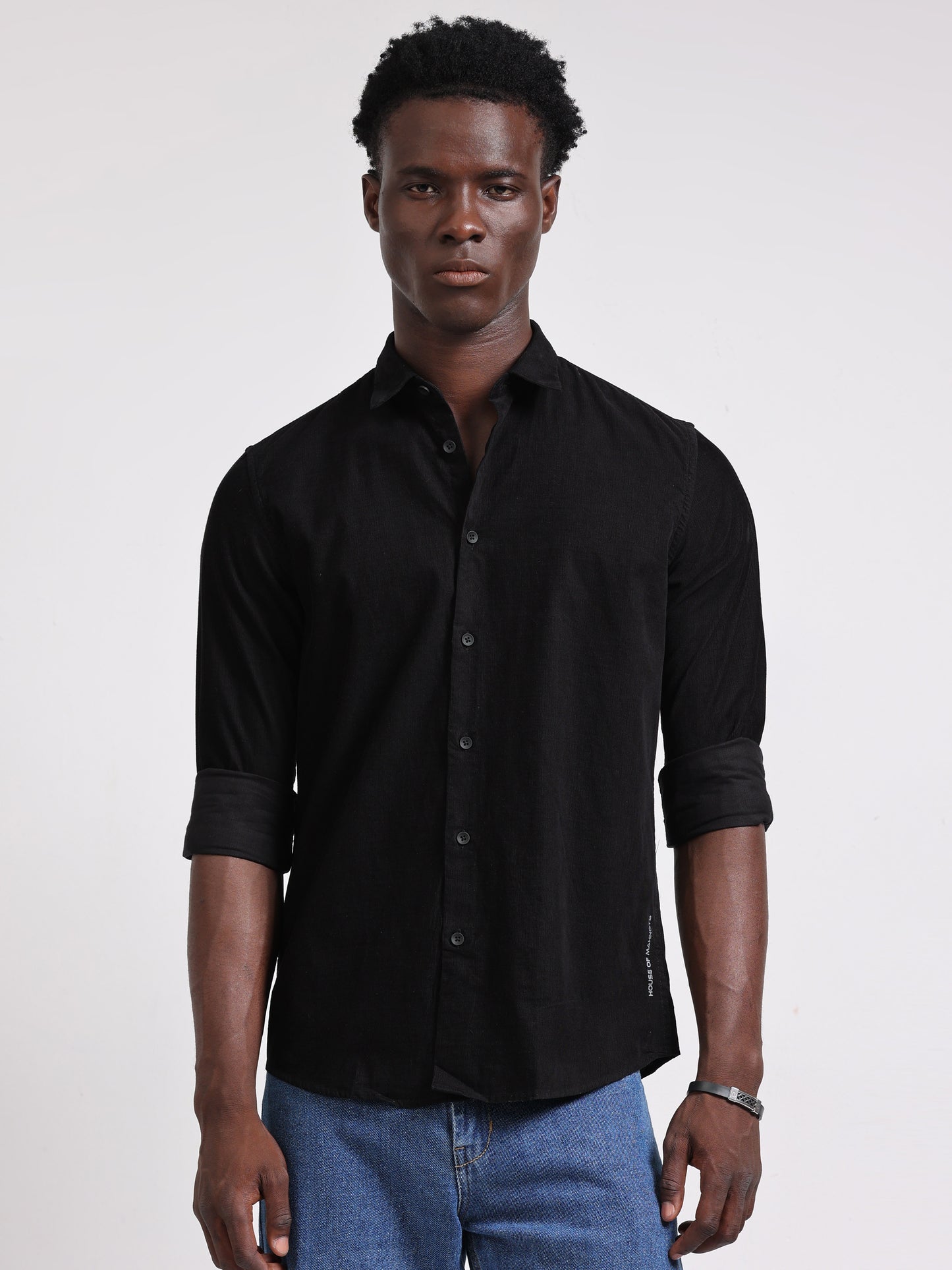 Hartford Black Solid Shirt
