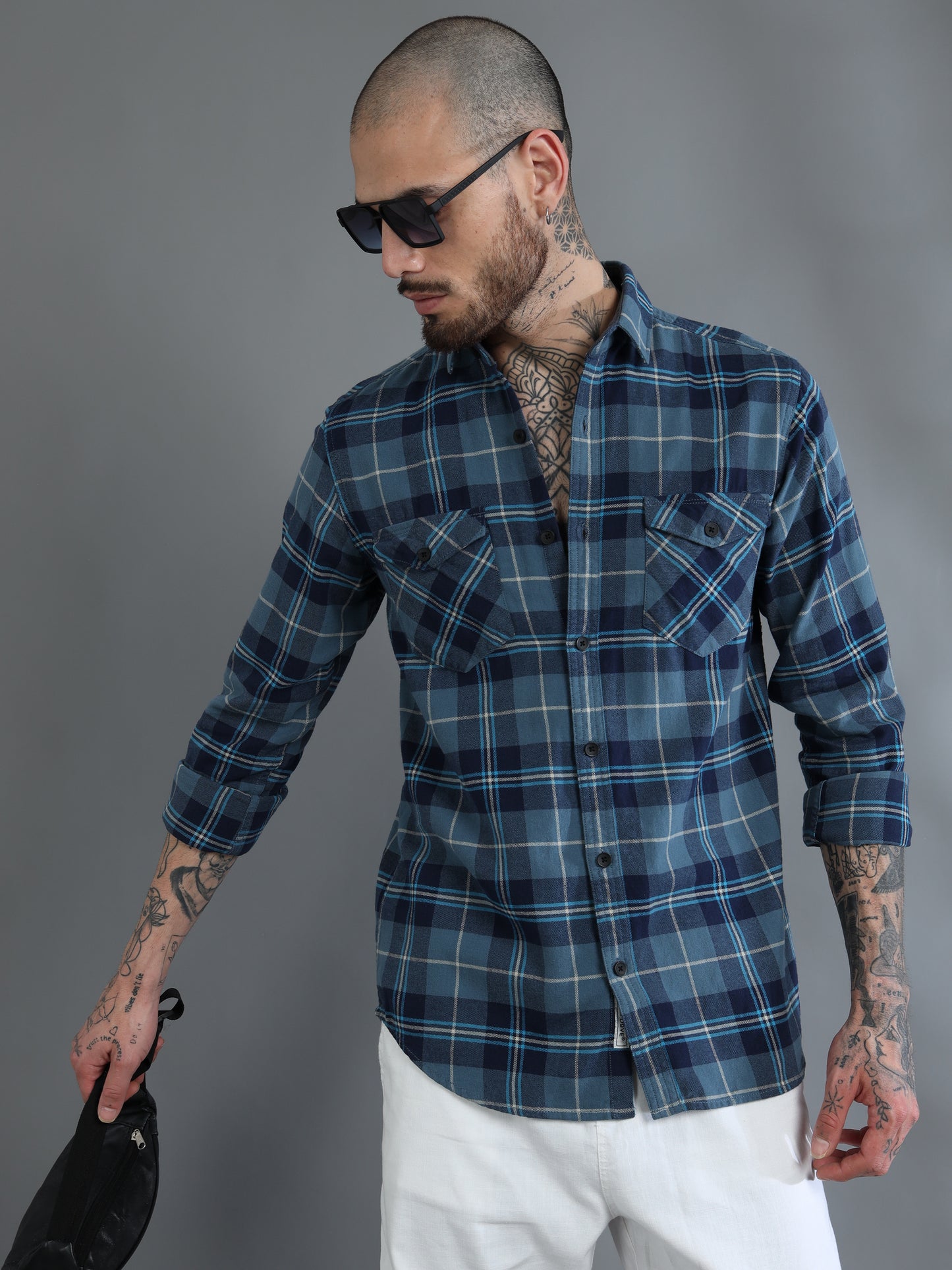 Freetown Blue and Navy Check Shirt