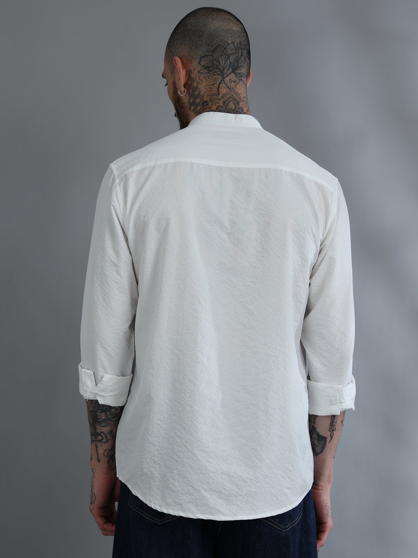 Muscovite White Solid Shirt