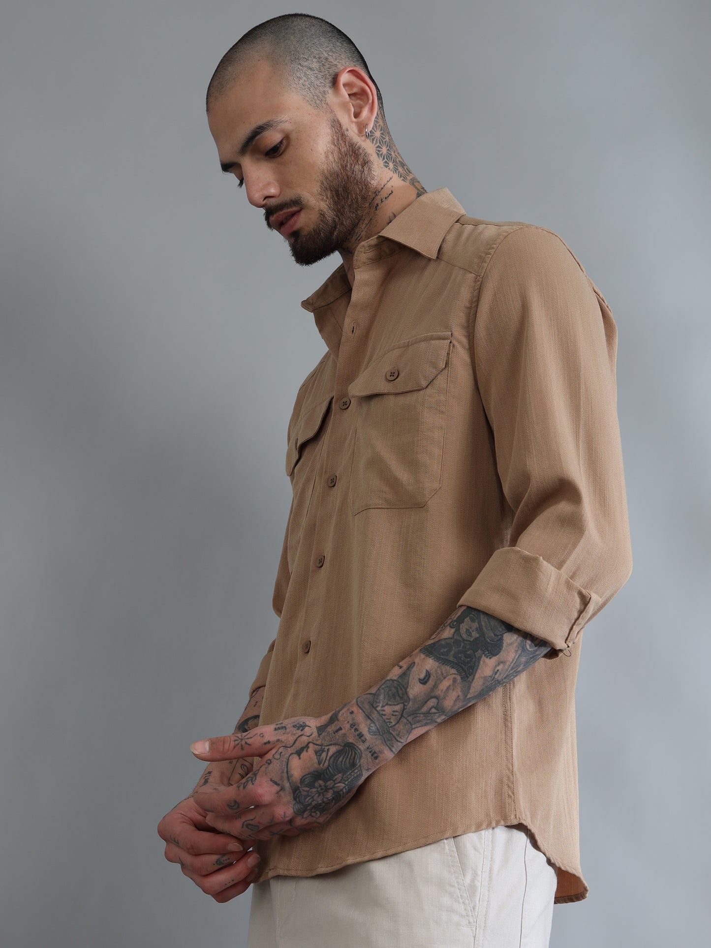 Miami Brown Solid Shirt