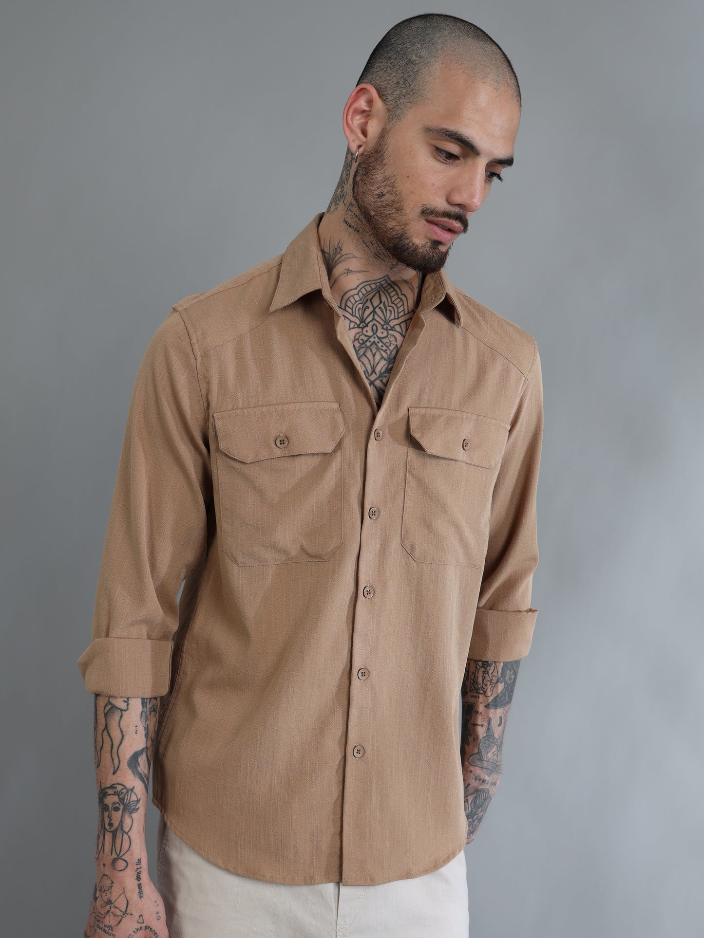 Miami Brown Solid Shirt