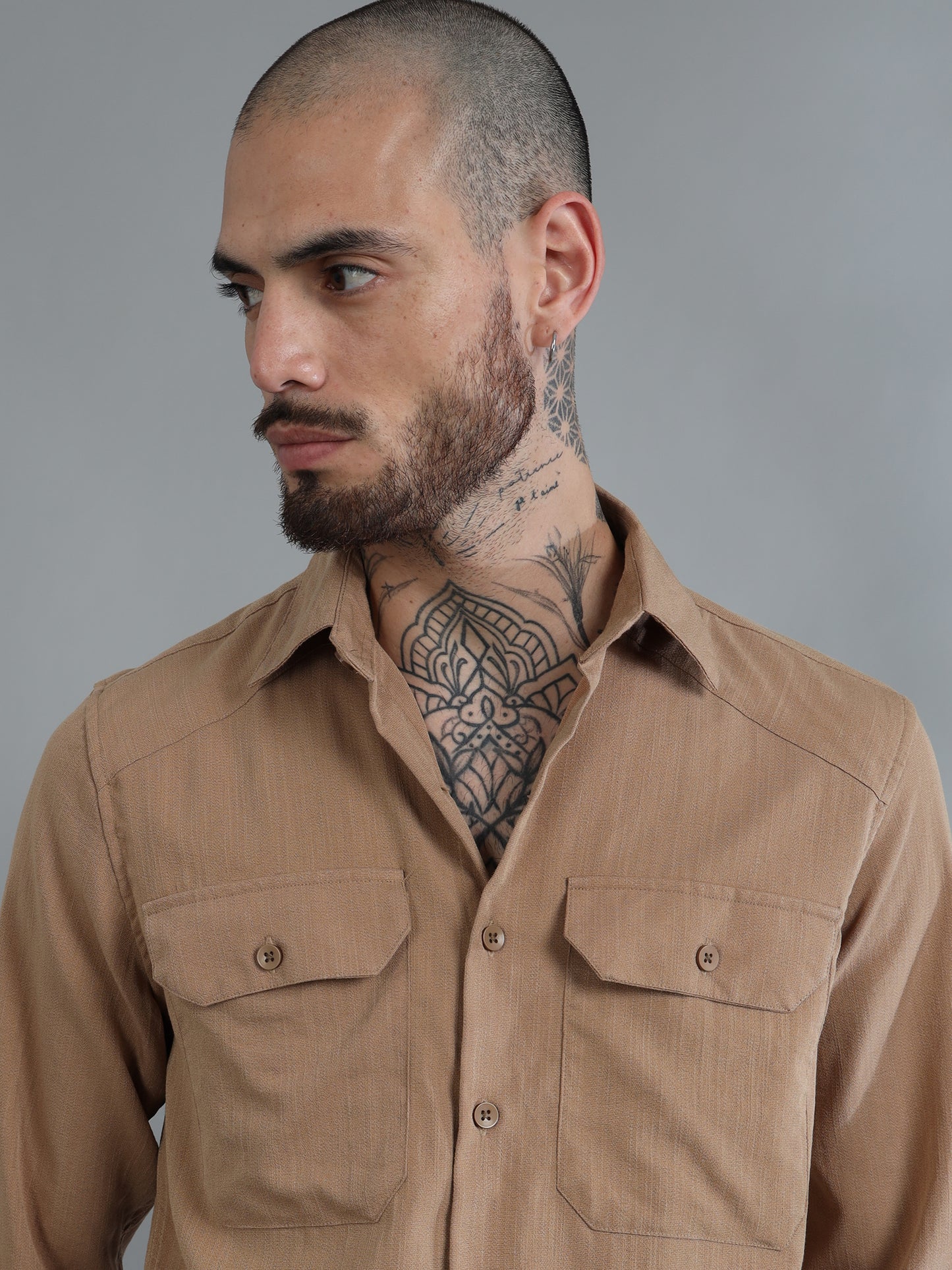 Miami Brown Solid Shirt