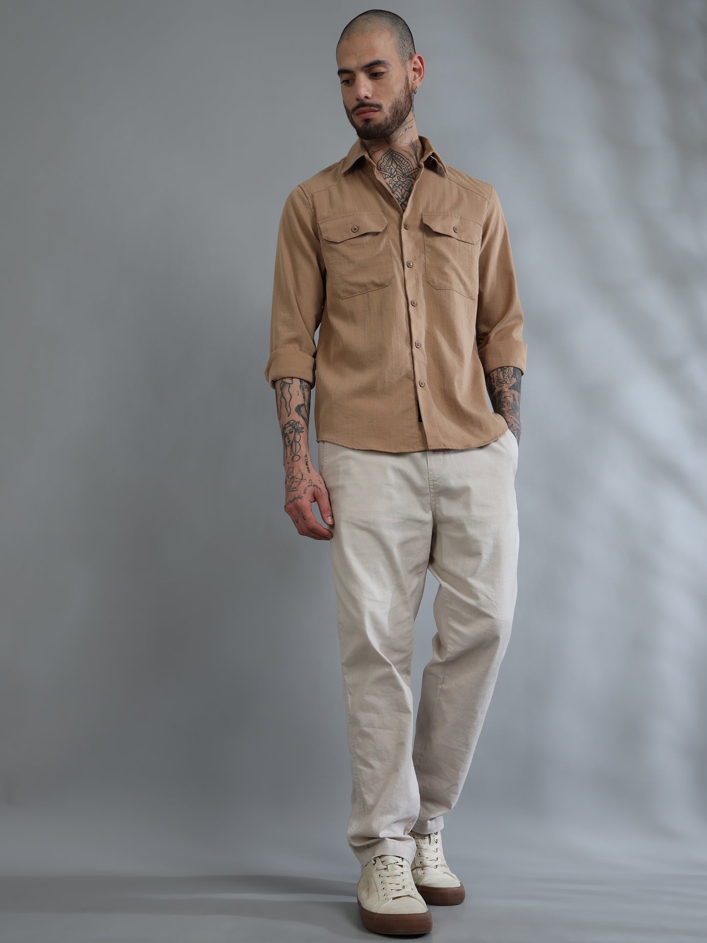 Miami Brown Solid Shirt