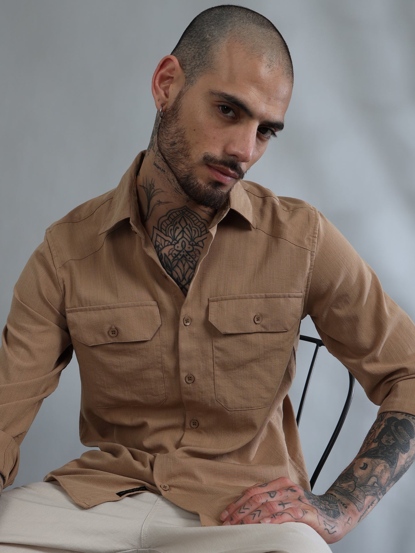 Miami Brown Solid Shirt