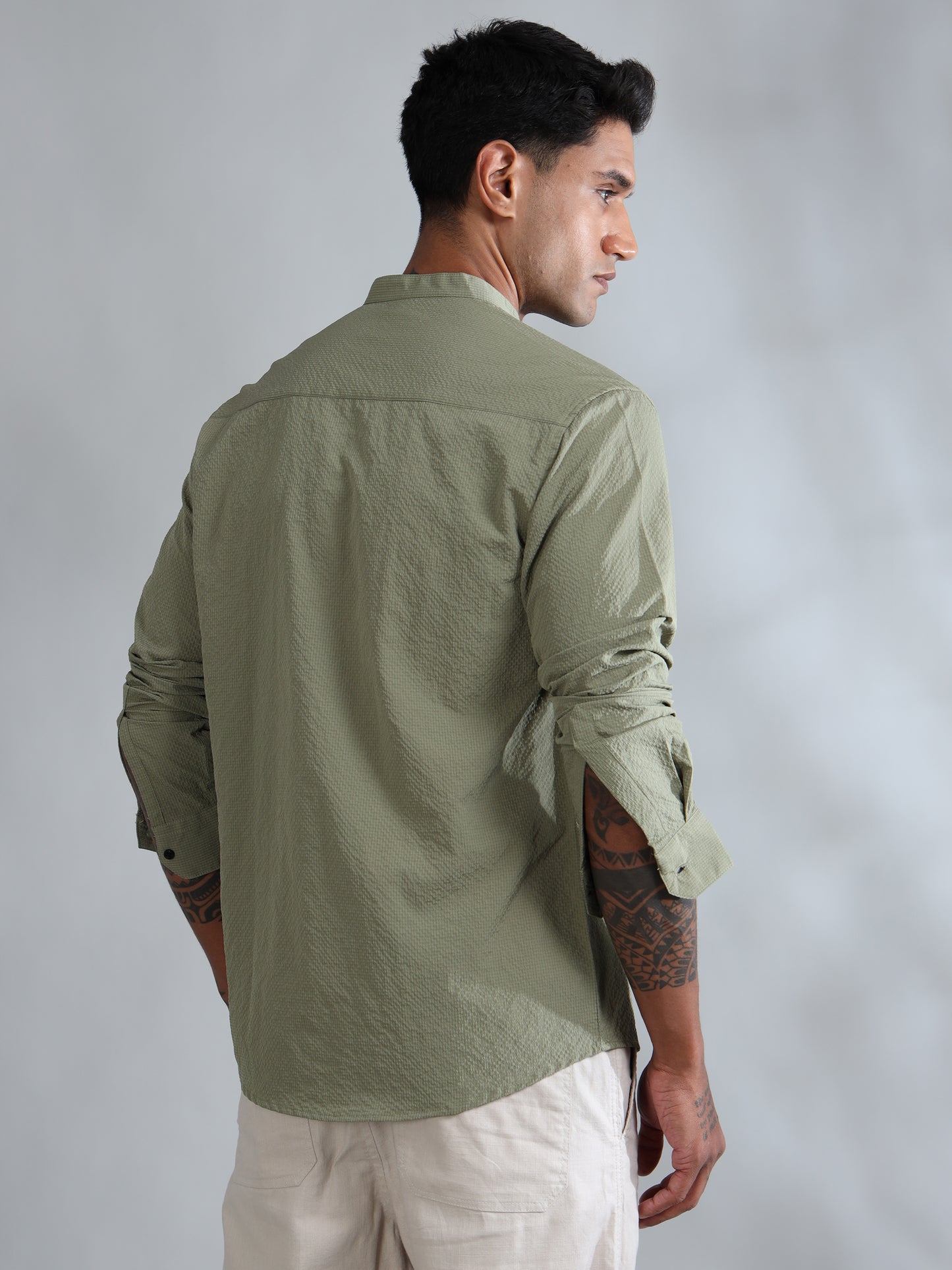 Granite Green Solid Shirt for Men
