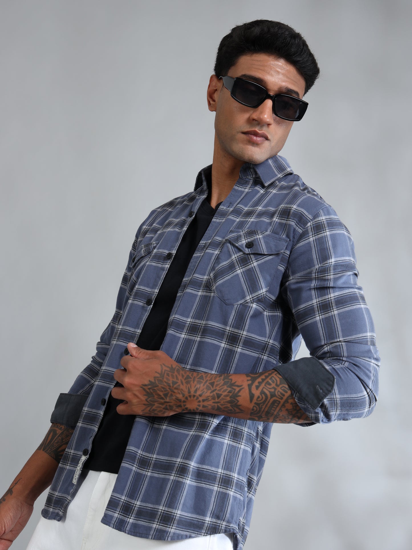 Blue Check Shirt for Men