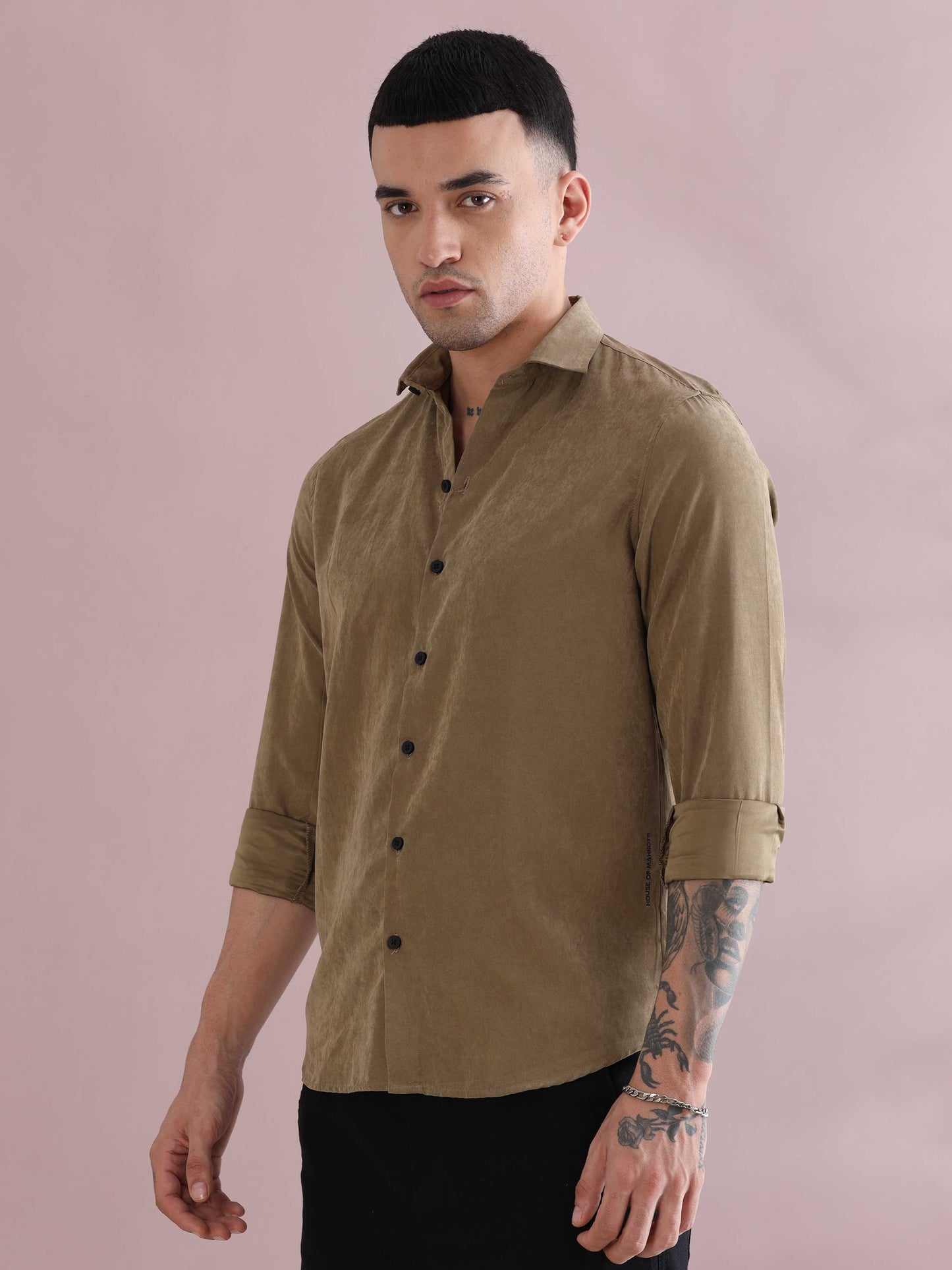 Naples Khaki Imported Velvet Shirt
