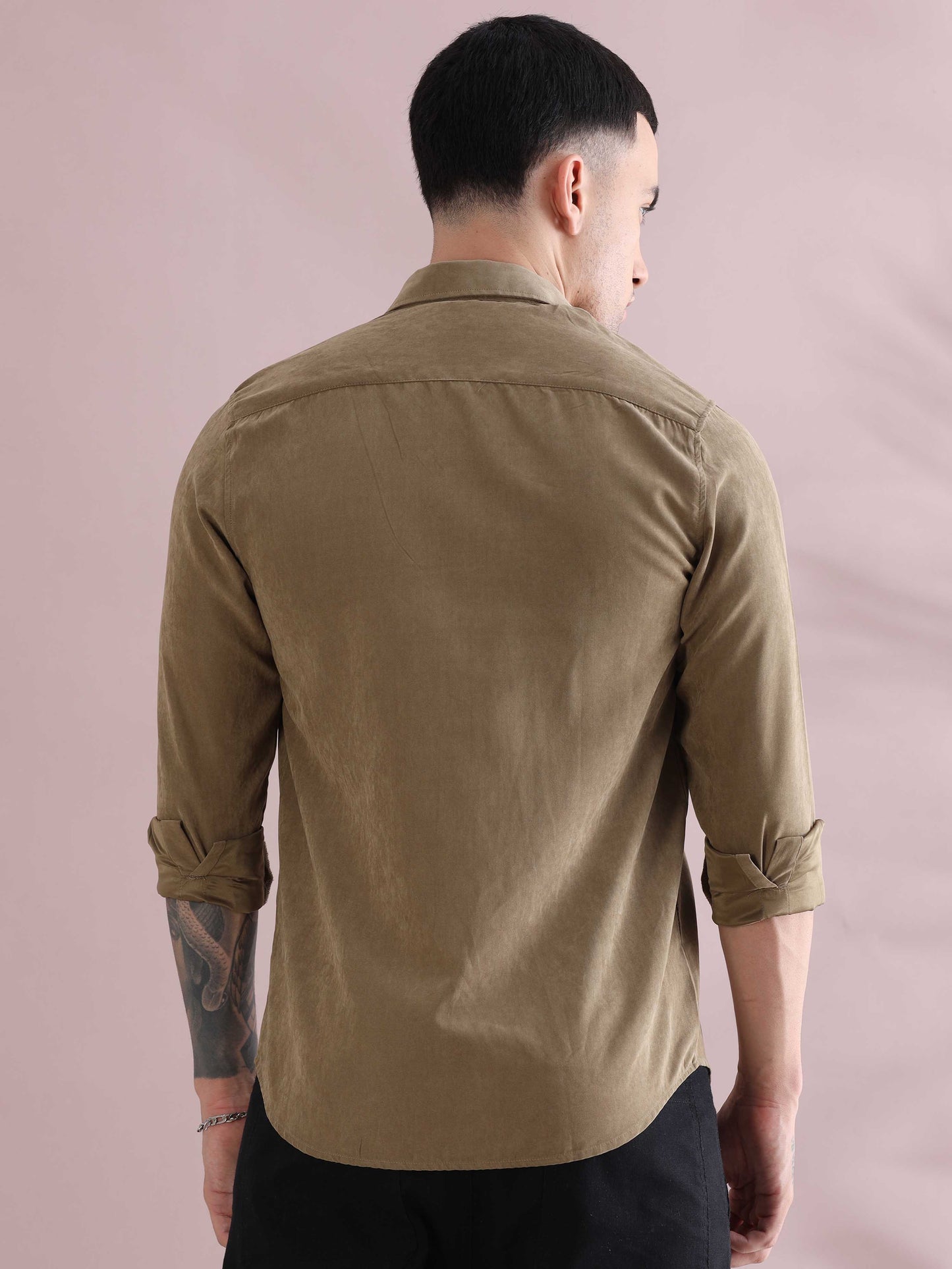 Naples Khaki Imported Velvet Shirt