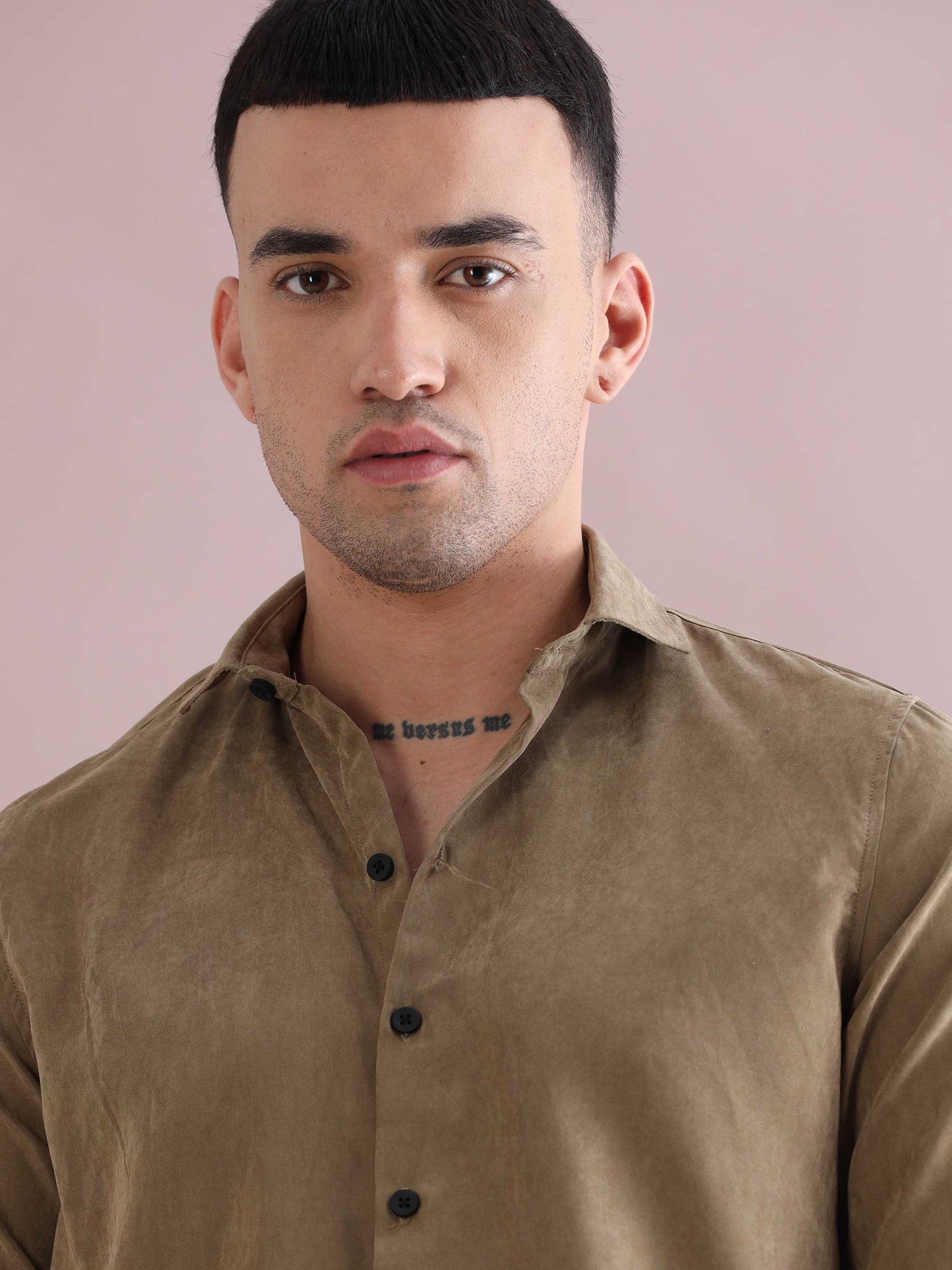 Naples Khaki Imported Velvet Shirt