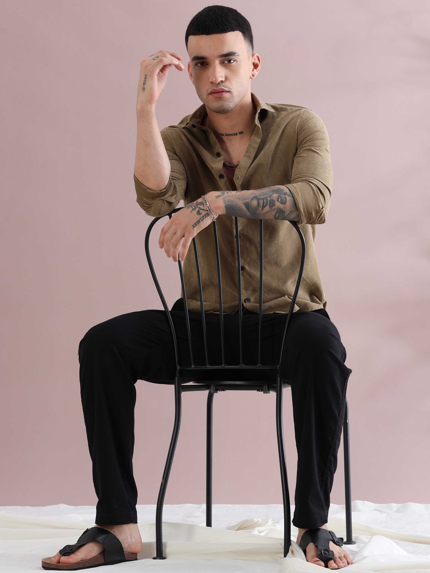 Naples Khaki Imported Velvet Shirt