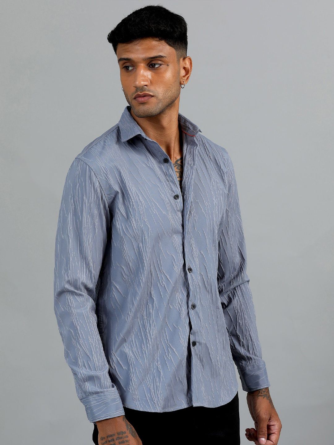 Hull Light Grey Textured Shirt