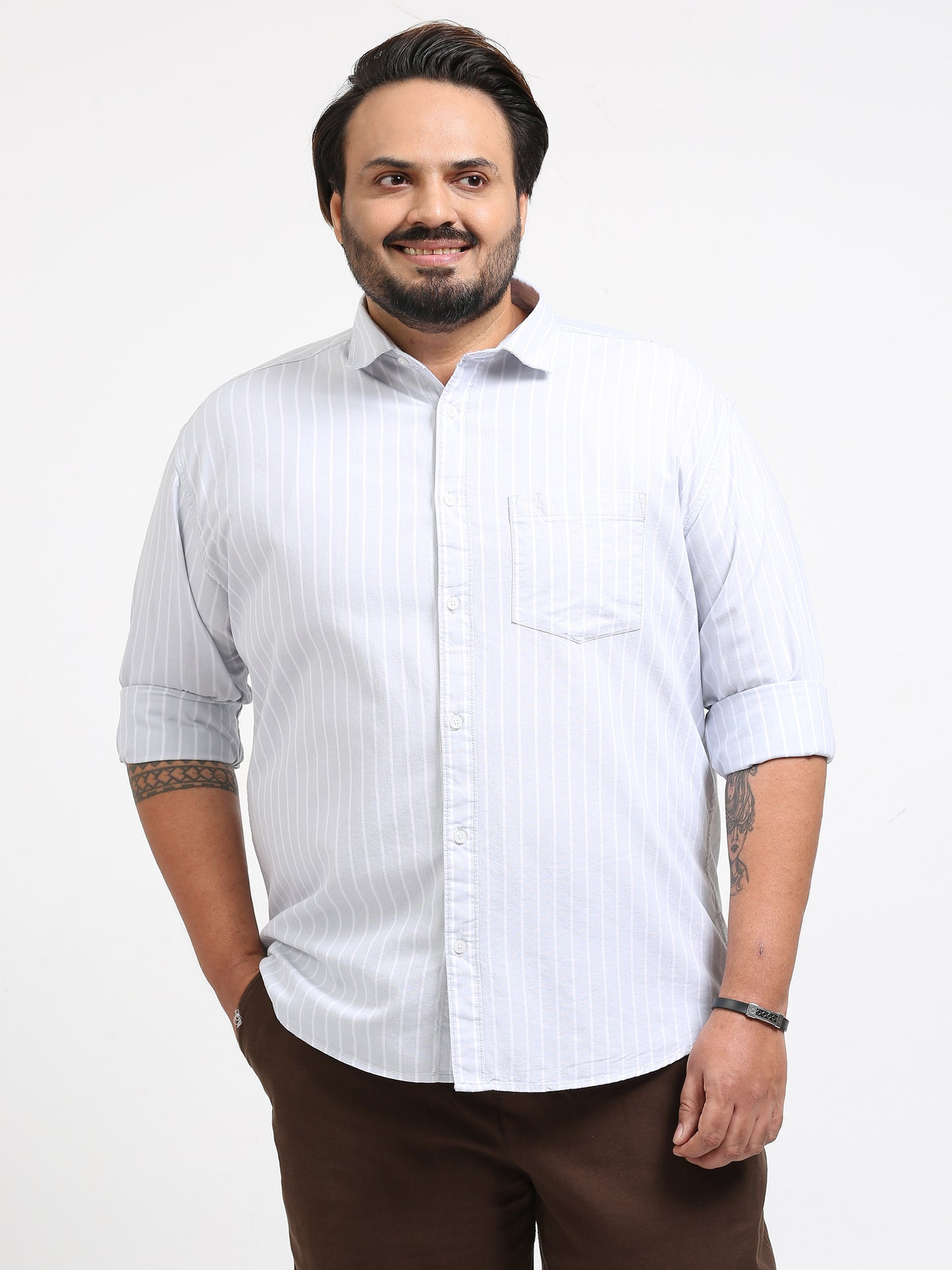 Gandia Pale Slate Striped Shirt