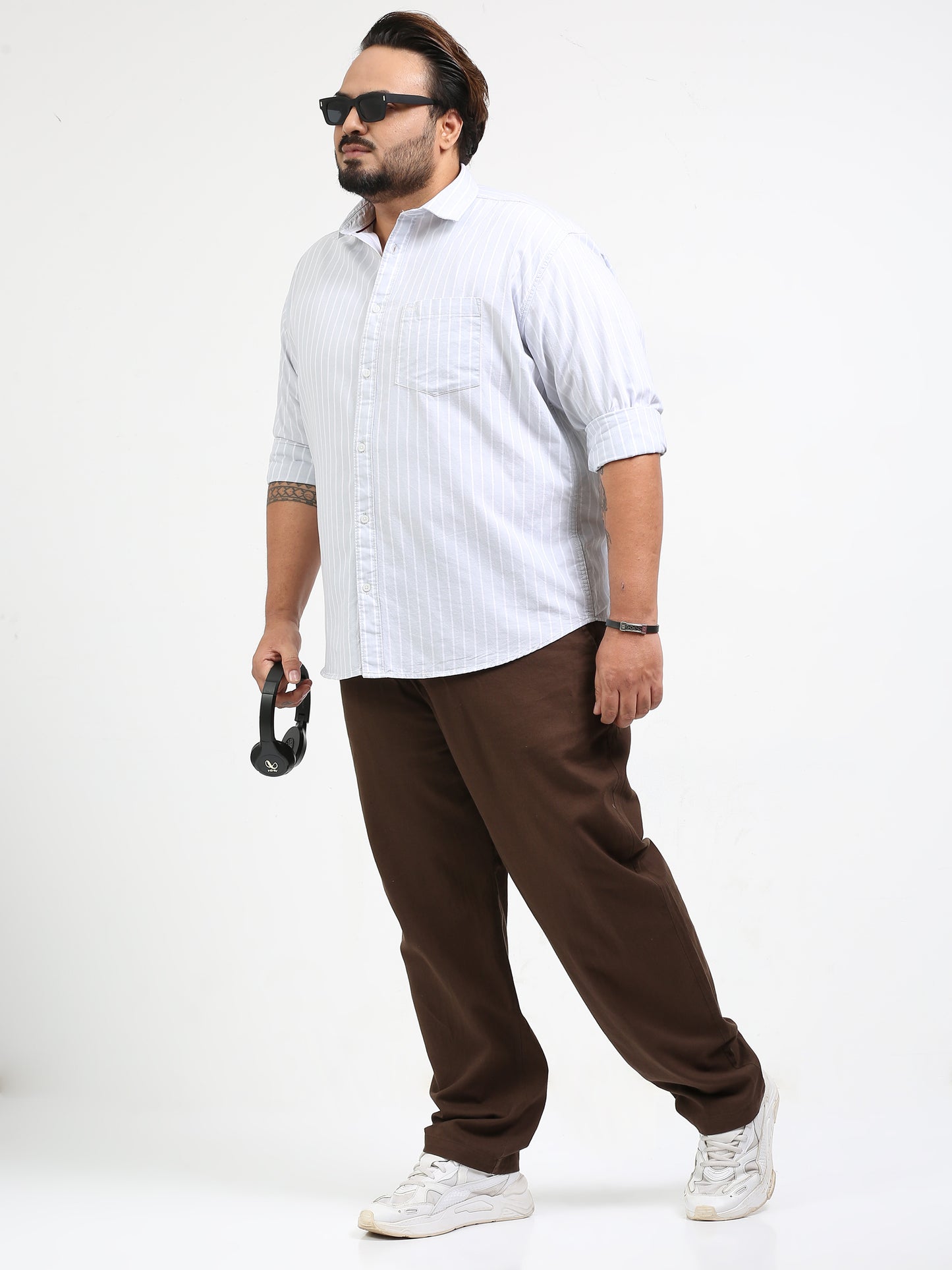 Gandia Pale Slate Striped Shirt