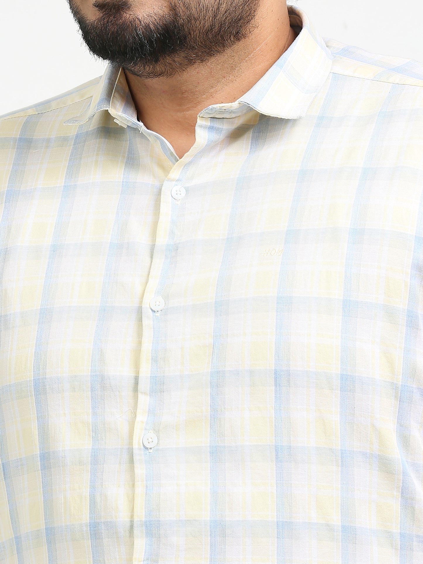 Franciscoo Antique White Plus Size Checks Shirt