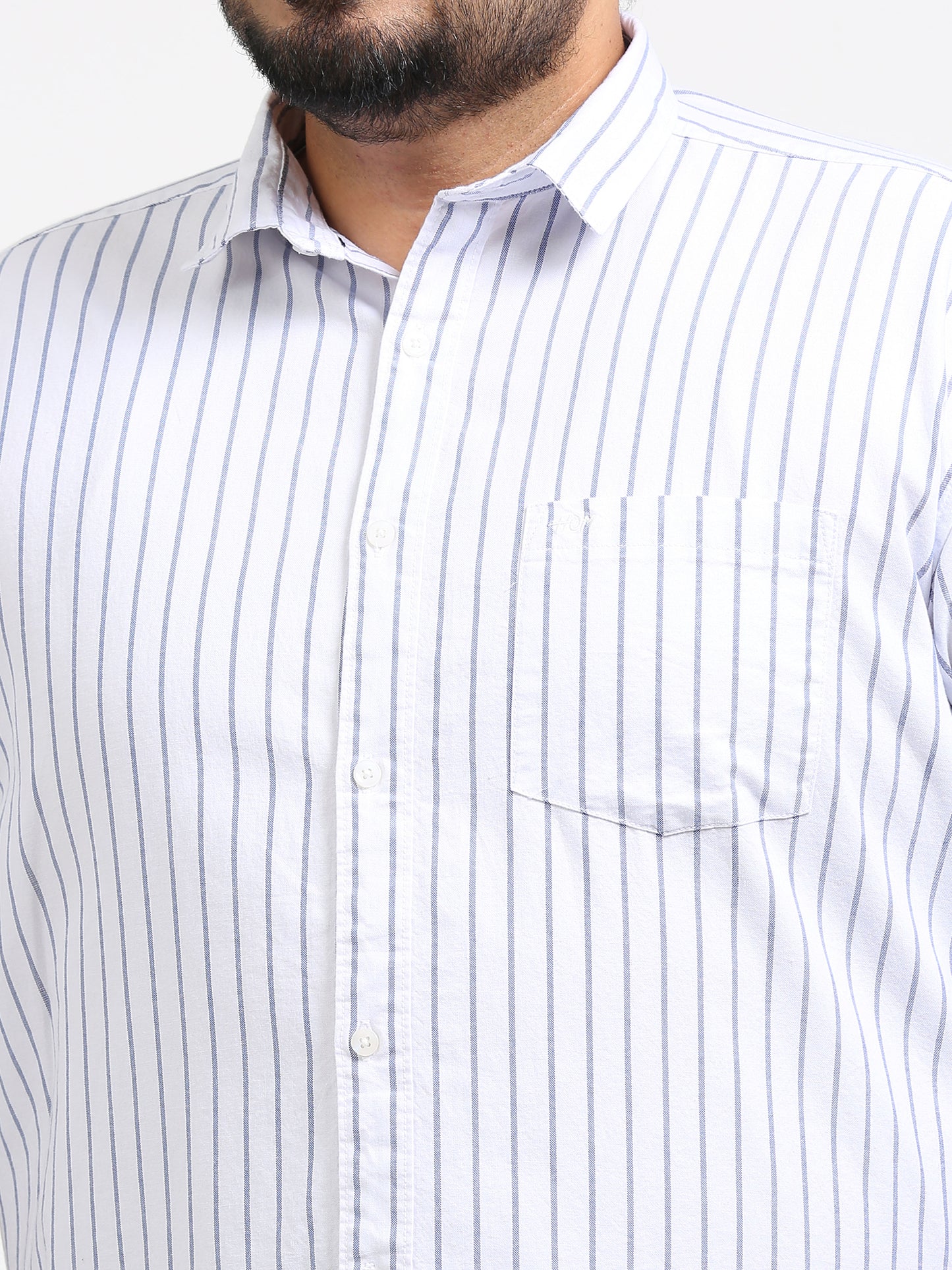 Gandia Alice Blue Plus Size Striped Shirt