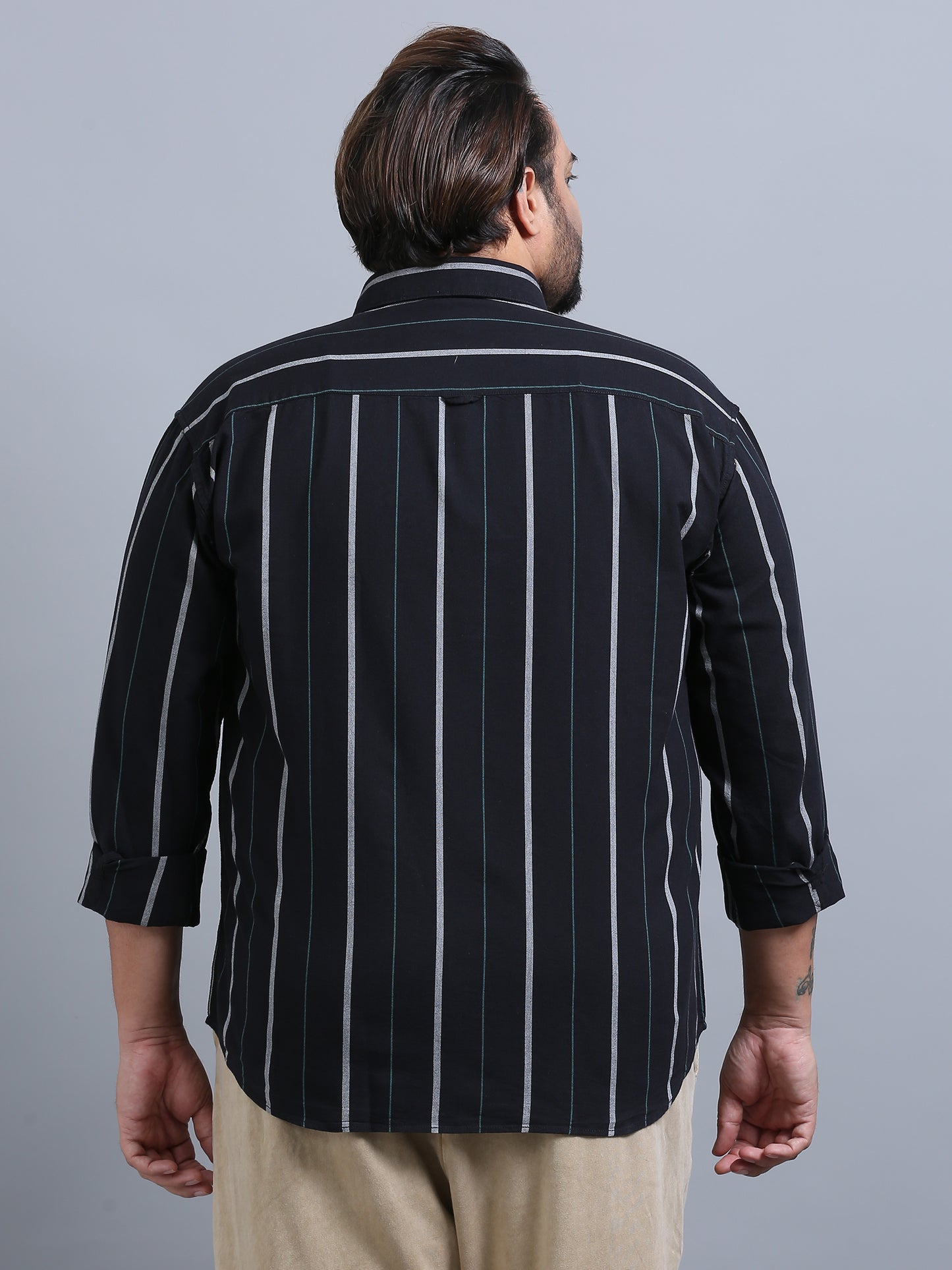 Gandia Navy Plus Size Striped shirt