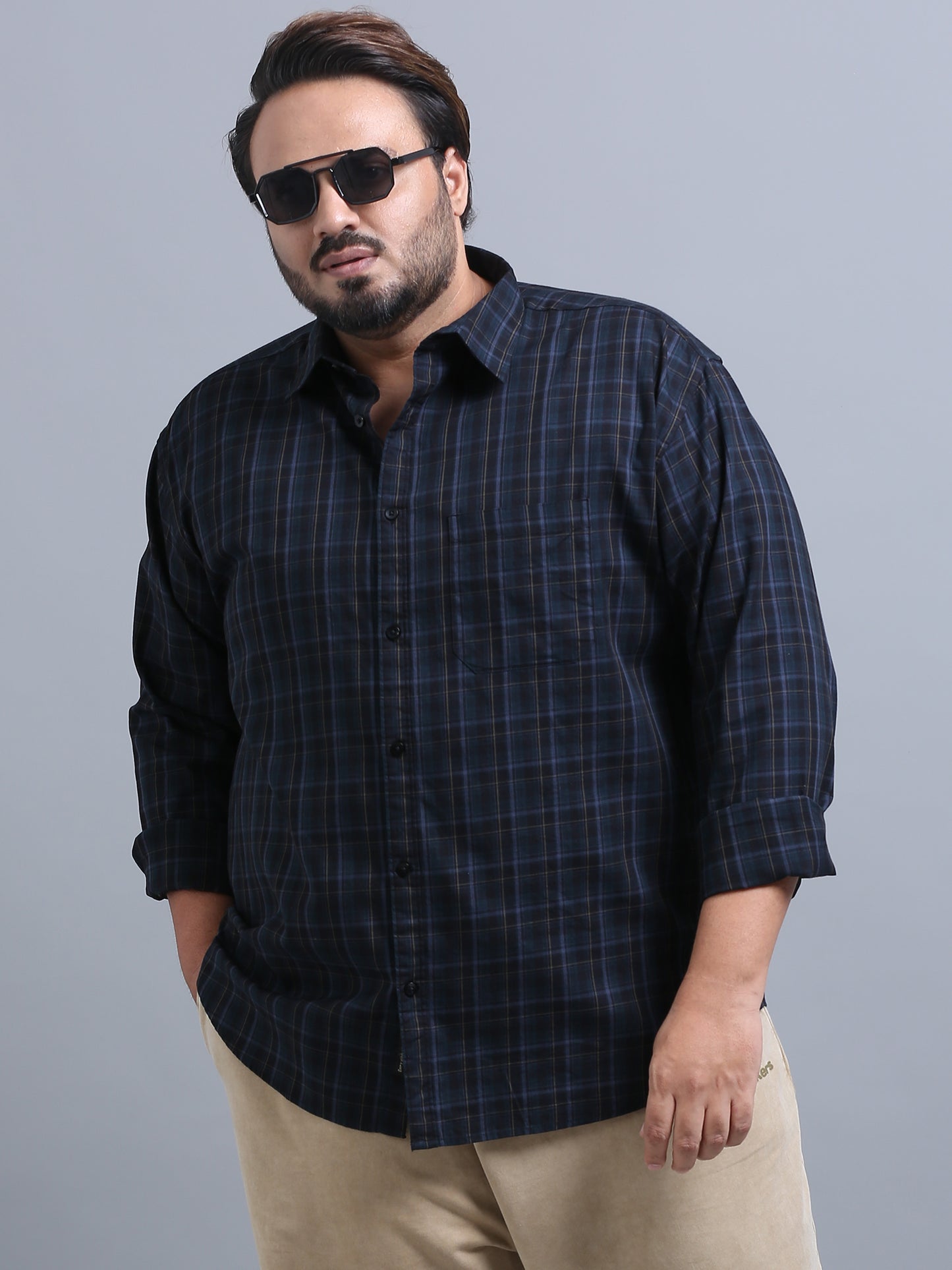 Luxembourg Bright Grey Checks Shirt