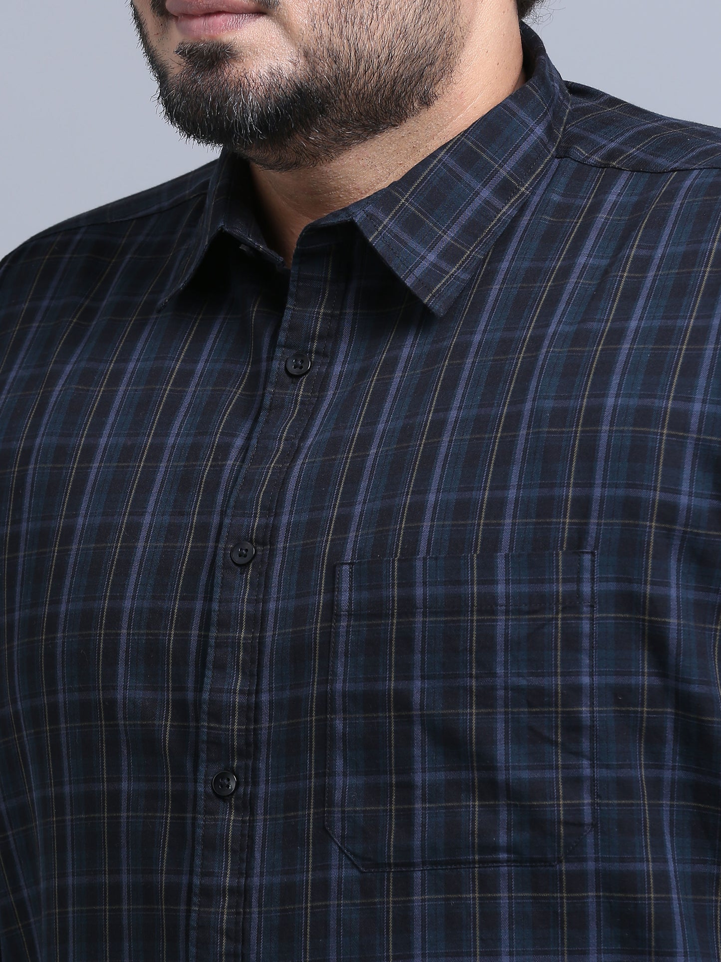 Luxembourg Bright Grey Checks Shirt