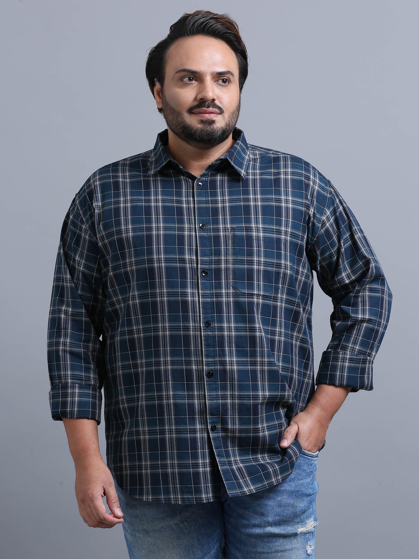 Luxembourg Nile Blue checks shirt