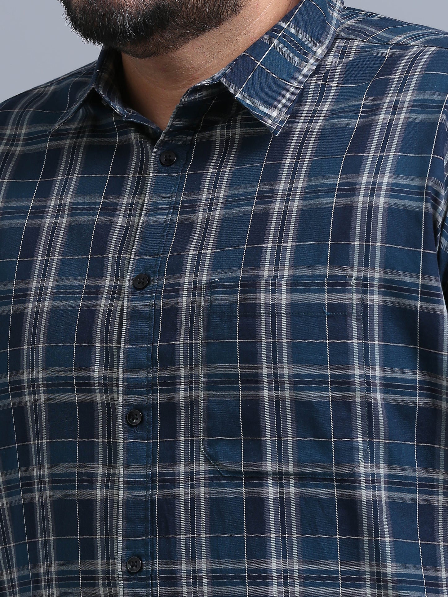 Luxembourg Nile Blue checks shirt