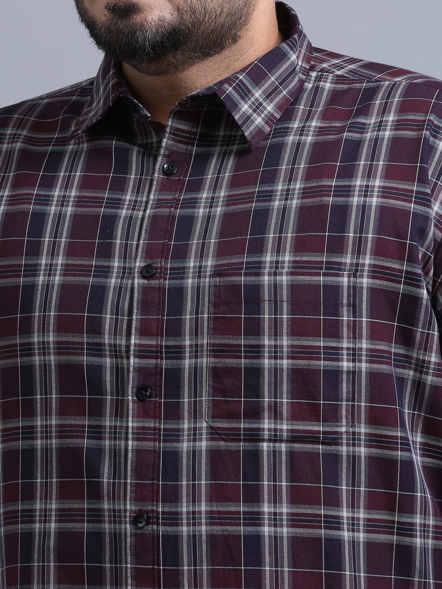Luxembourg Crater Brown Checks Shirt