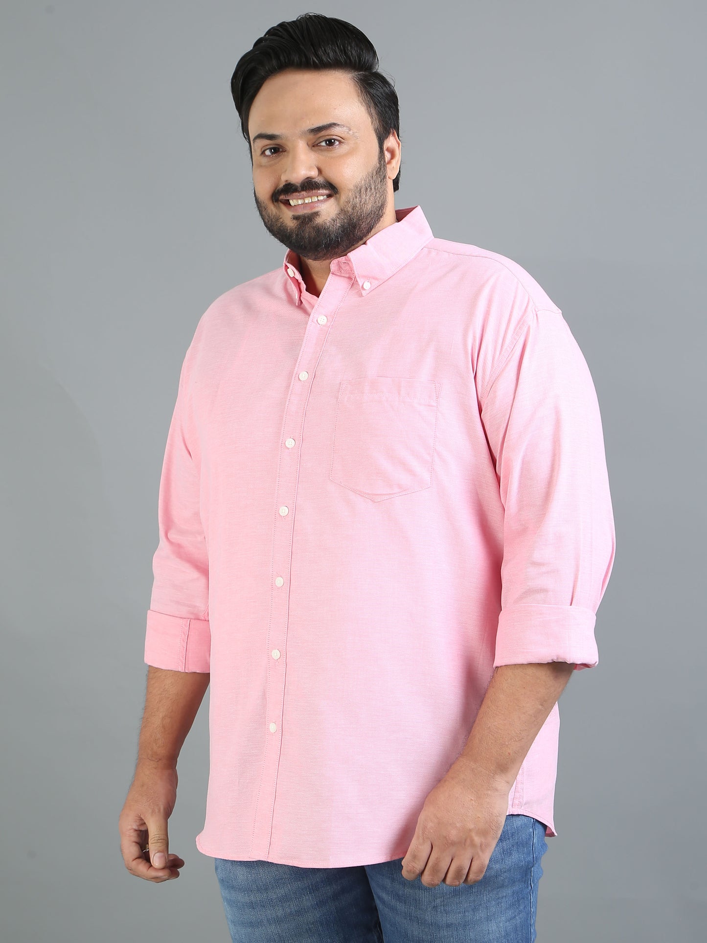 France Misty Rose Plus Size Solid Shirt