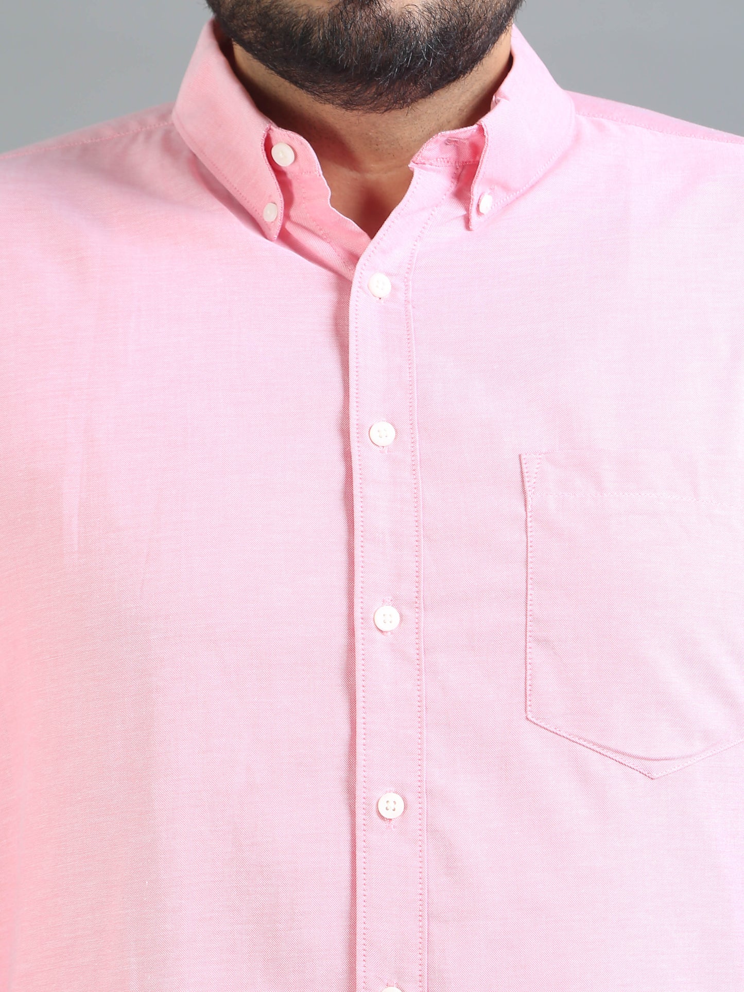 France Misty Rose Plus Size Solid Shirt