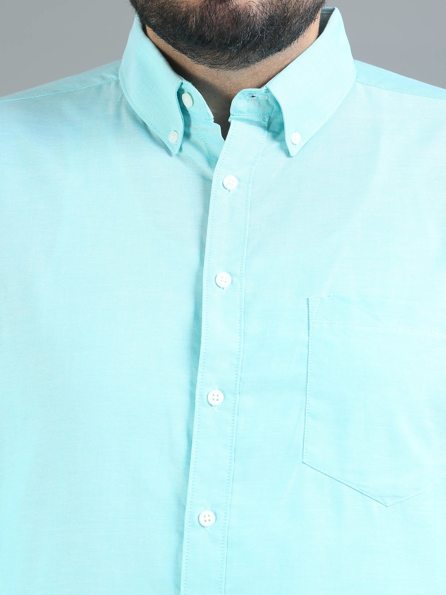 France Foam Plus Size Solid Shirt
